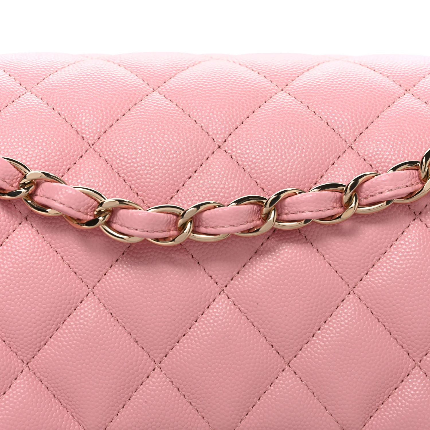 Caviar Quilted Jumbo Double Flap Pink