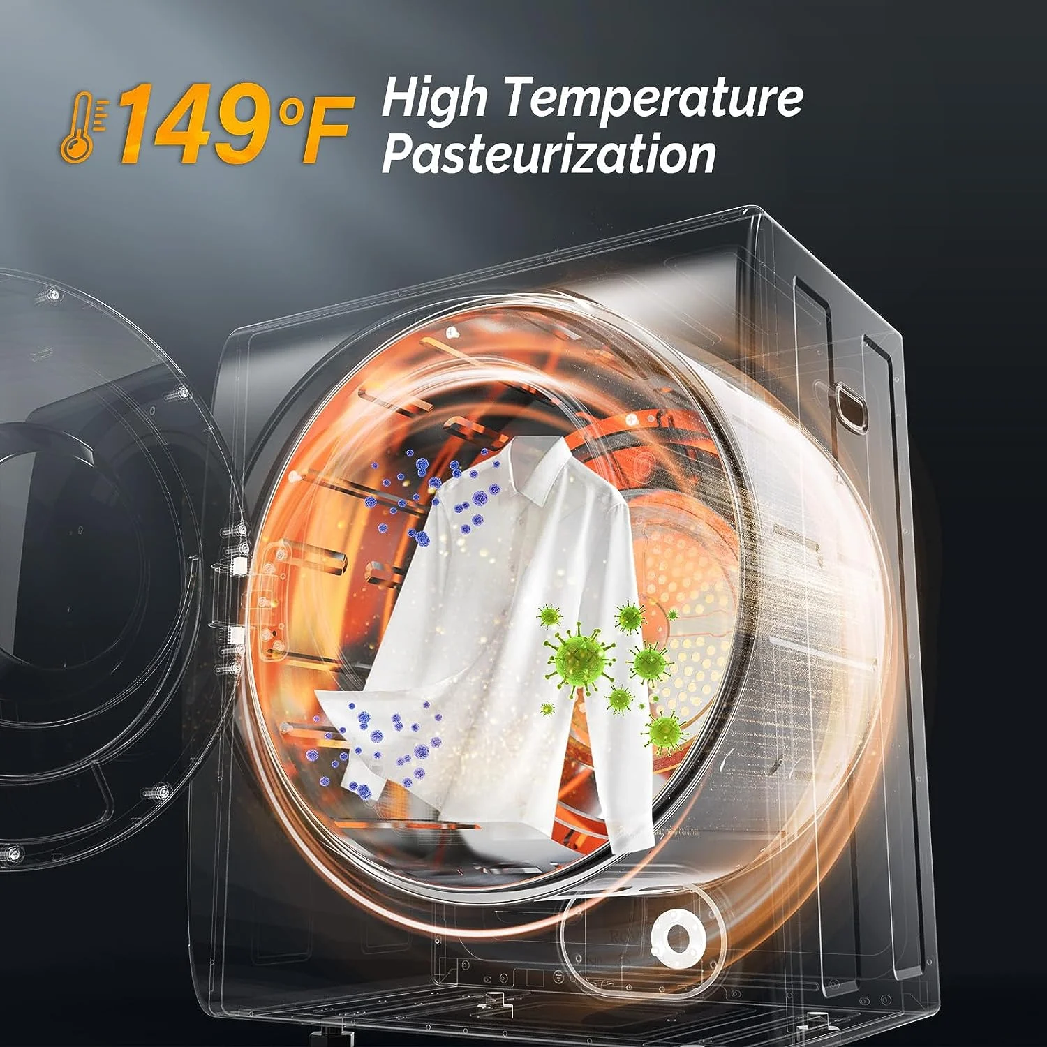 Portable Clothes Dryer 10 lbs 110V White Electric Dryer Tumble - Image 9