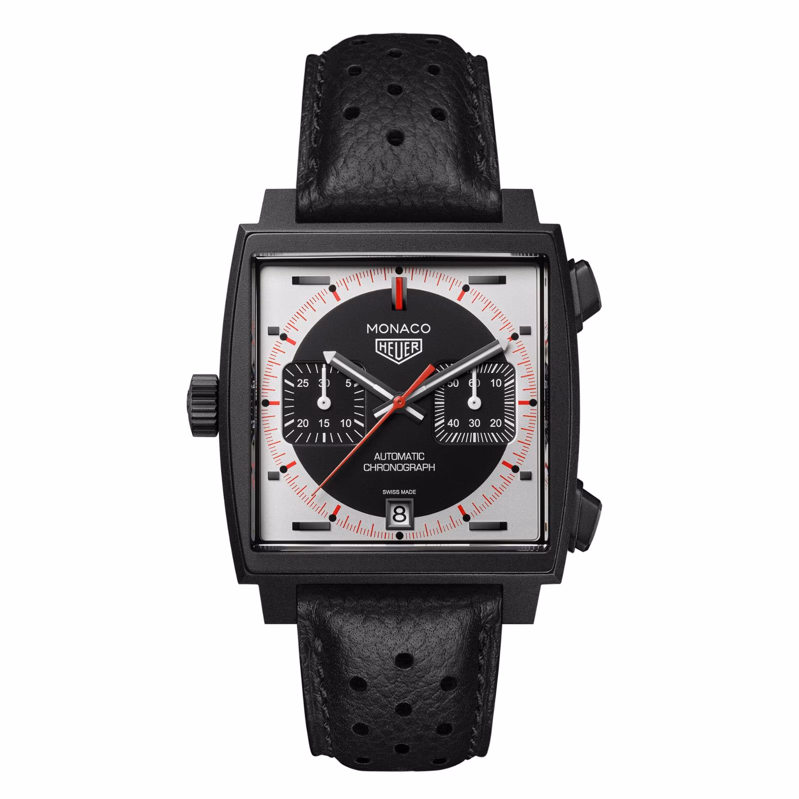 【Super Clone】TAG Heuer Monaco Chronograph Stopwatch 39mm Limited Edition Mens Watch Black CAW218F.FC6356