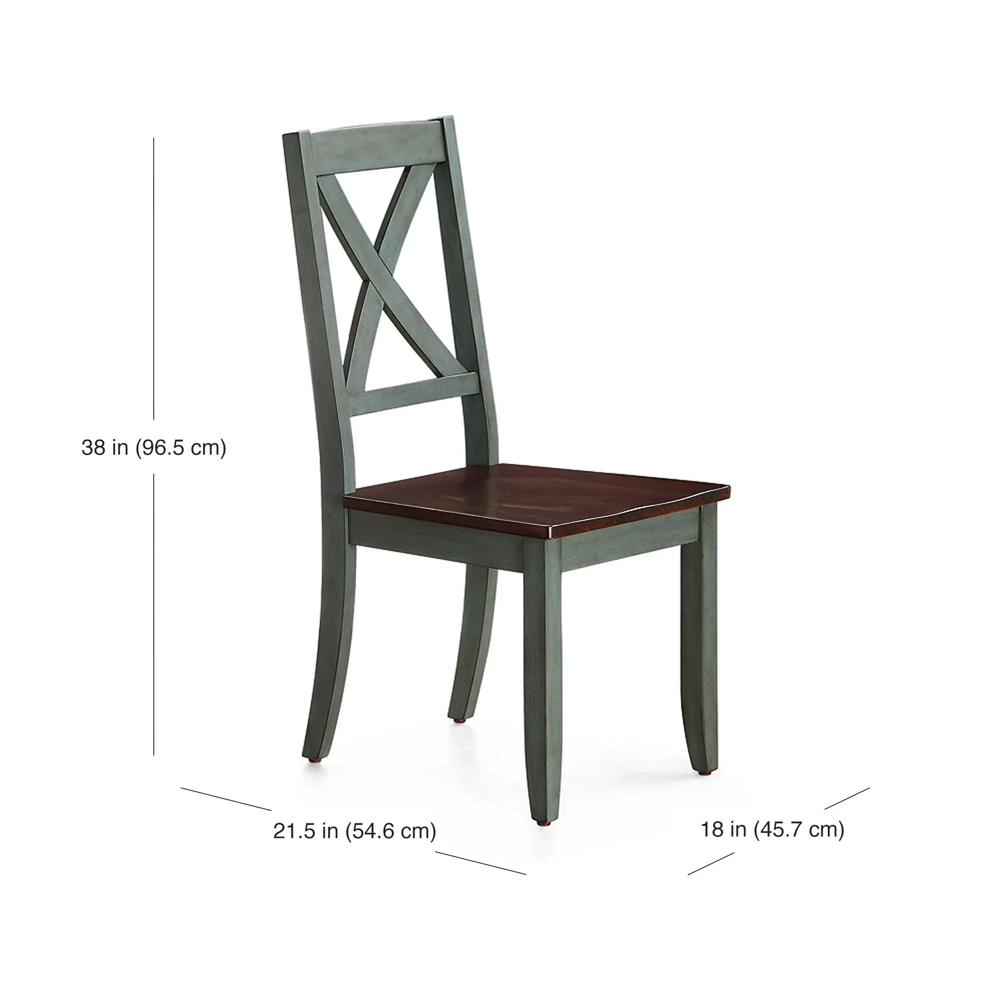 Better Homes & Gardens Maddox Crossing Dining Chairs, Set of 2, Dark Seafoam Finish