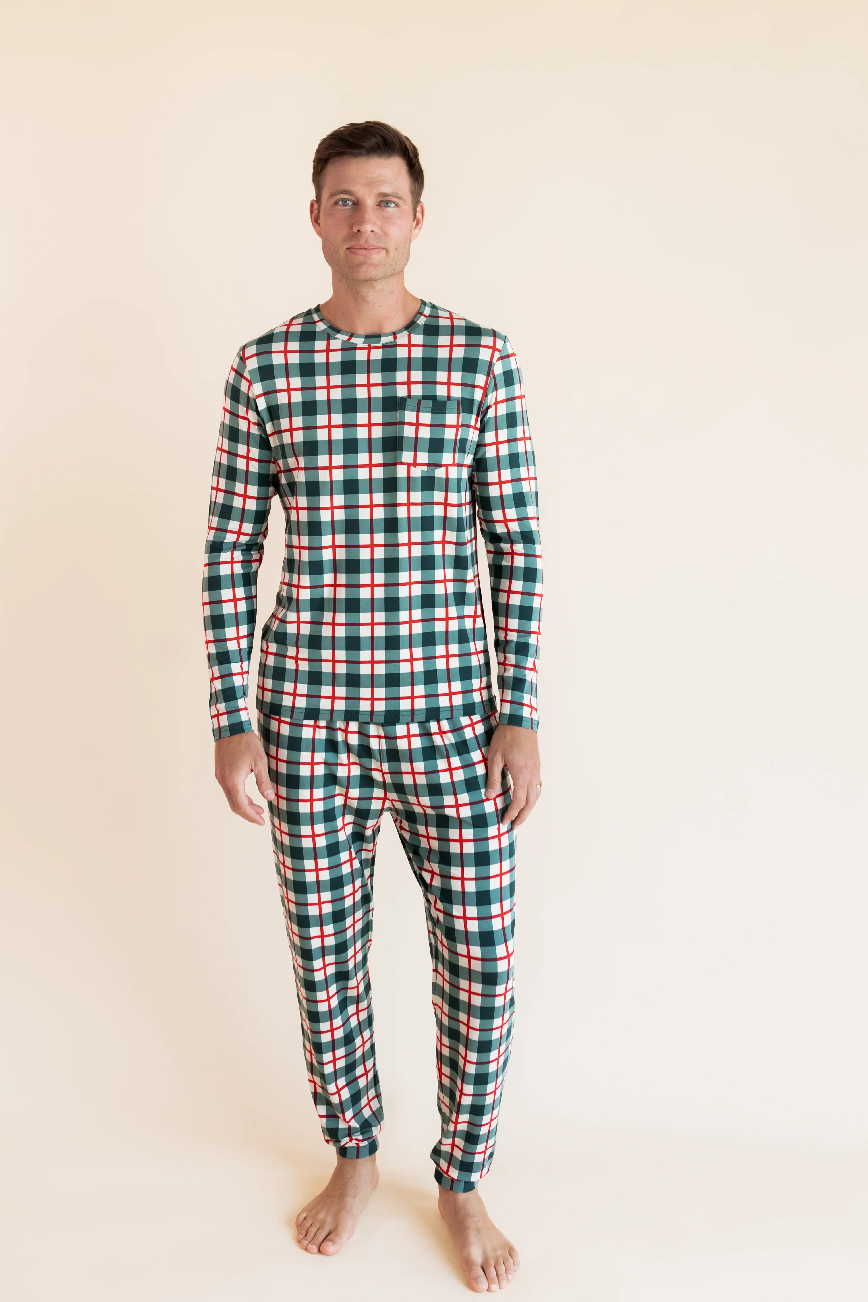 Men's Jogger Set in Holiday Plaid