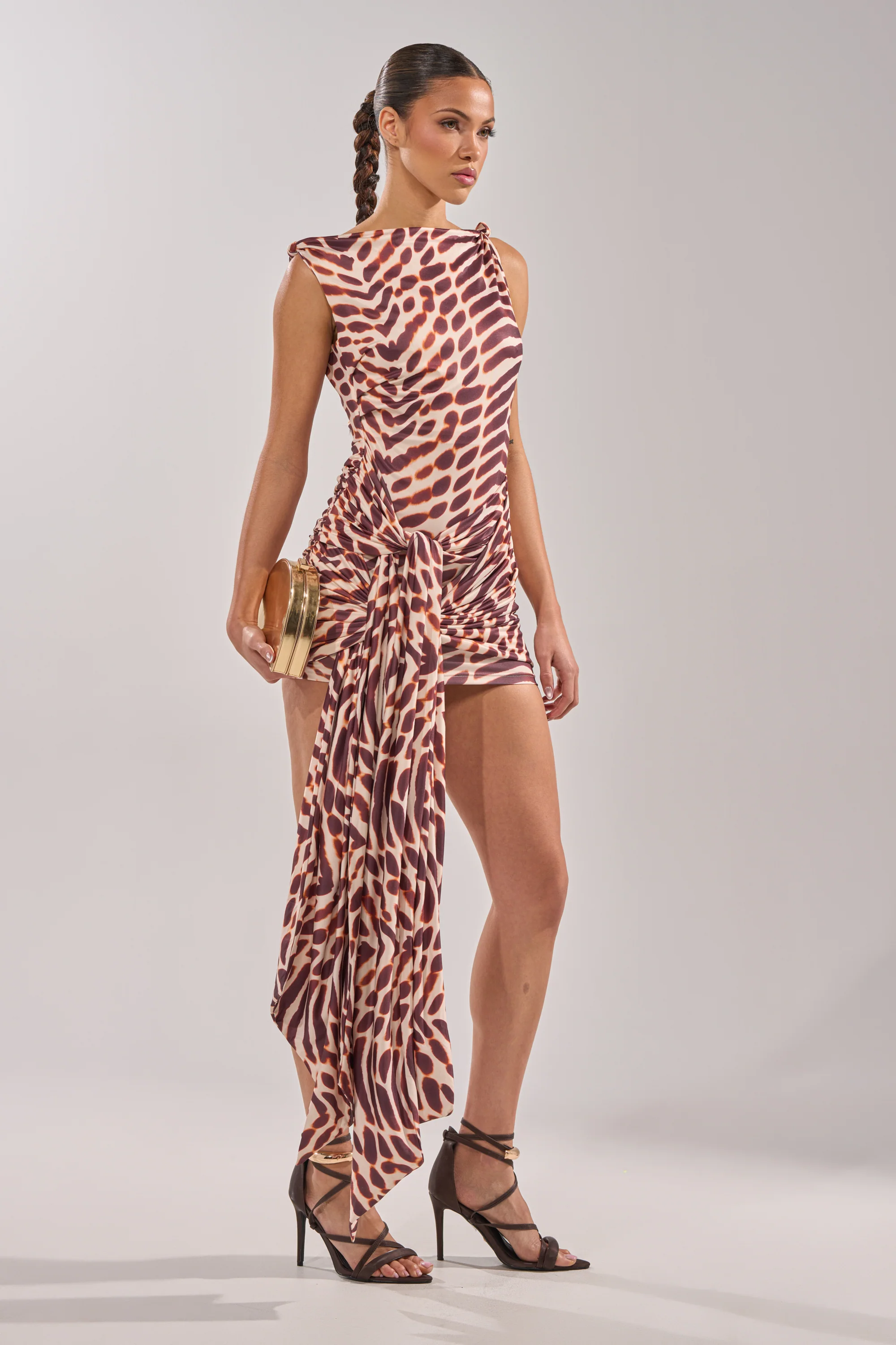 JUNGLE TIES LEOPARD MINI DRESS - Akira Store