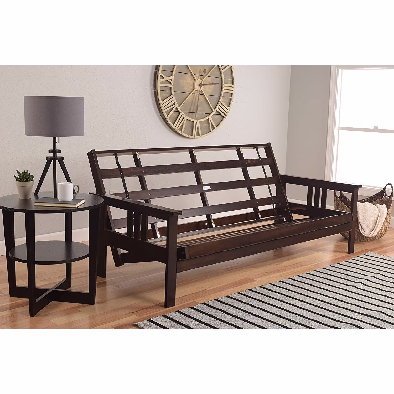Modern Minimalism Classic Style Futon Frame Wood Material Queen Size/Espresso Finish/ Futon Frame only
