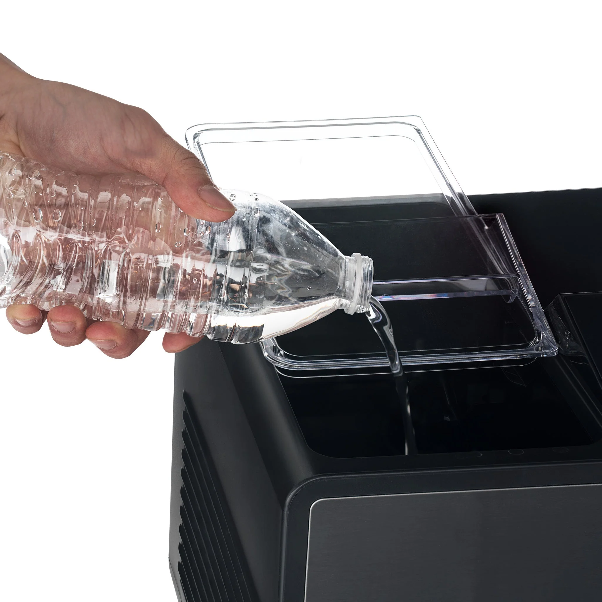 Luma Countertop Ice Maker. Nugget Ice, 44 lbs/day - Black Stainless Steel