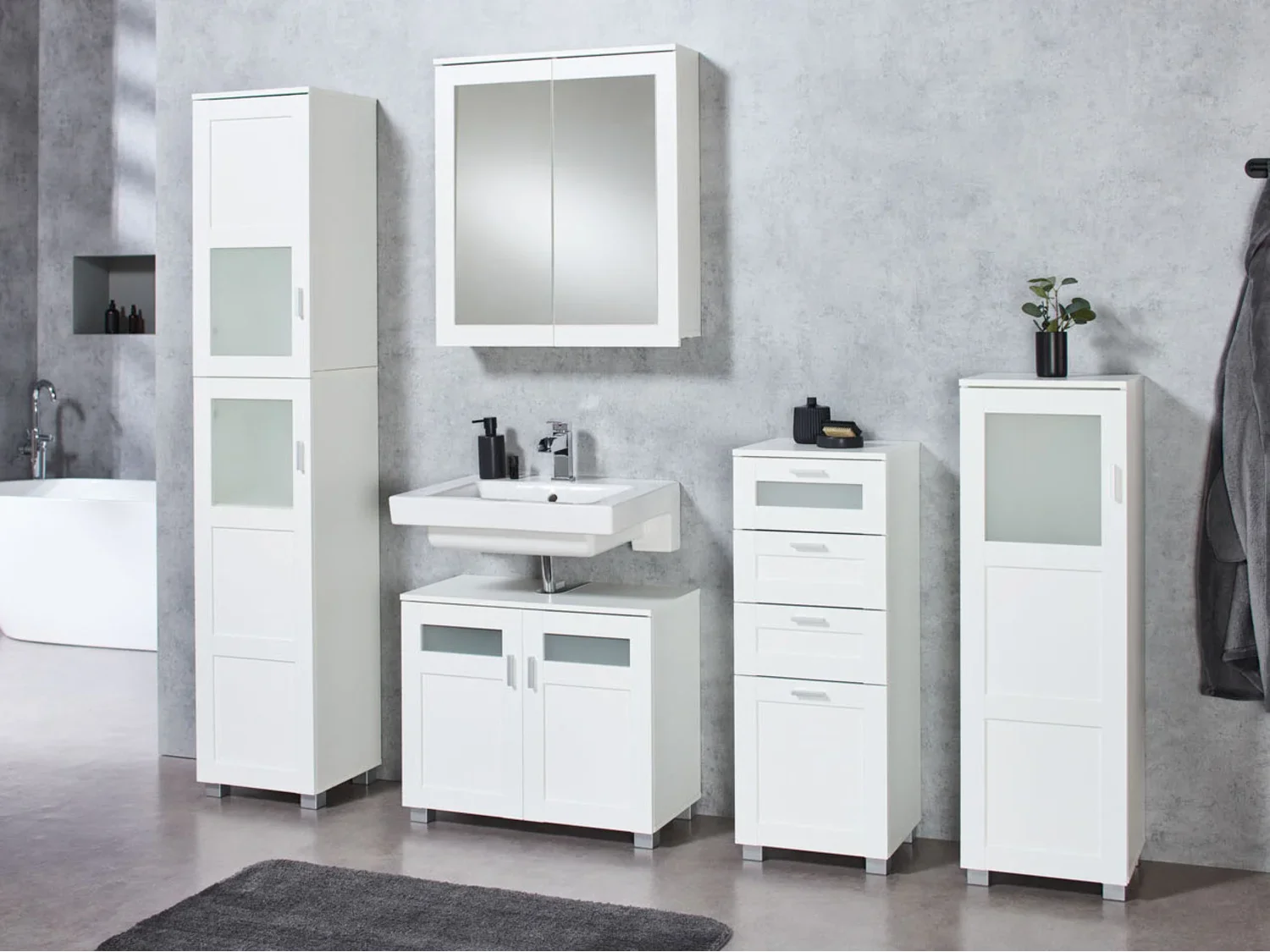 LIVARNO home Armoire de toilette miroir Basel, 68,5 x 76,1 x 17 cm, blanche