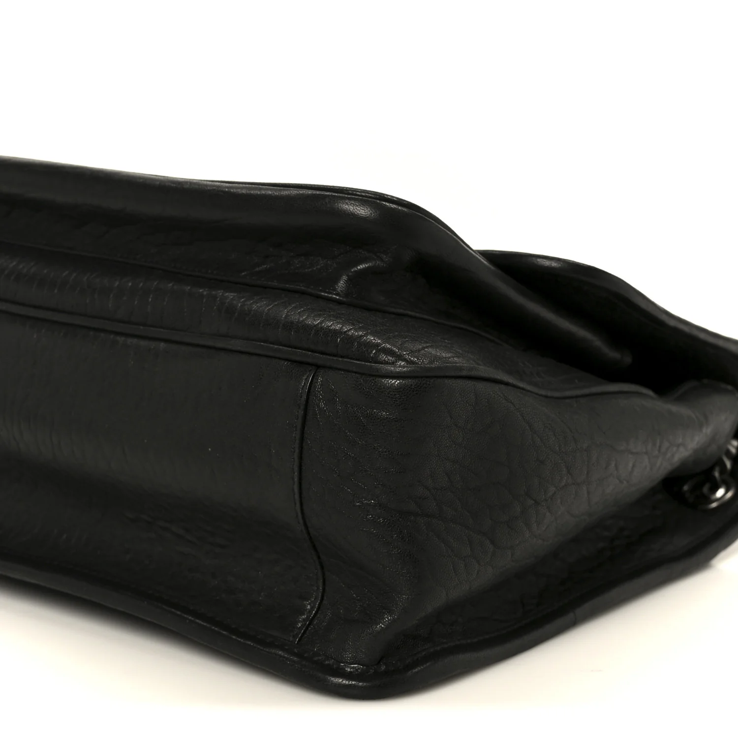 Grained Lambskin Monogram Large Niki Chain Satchel Black