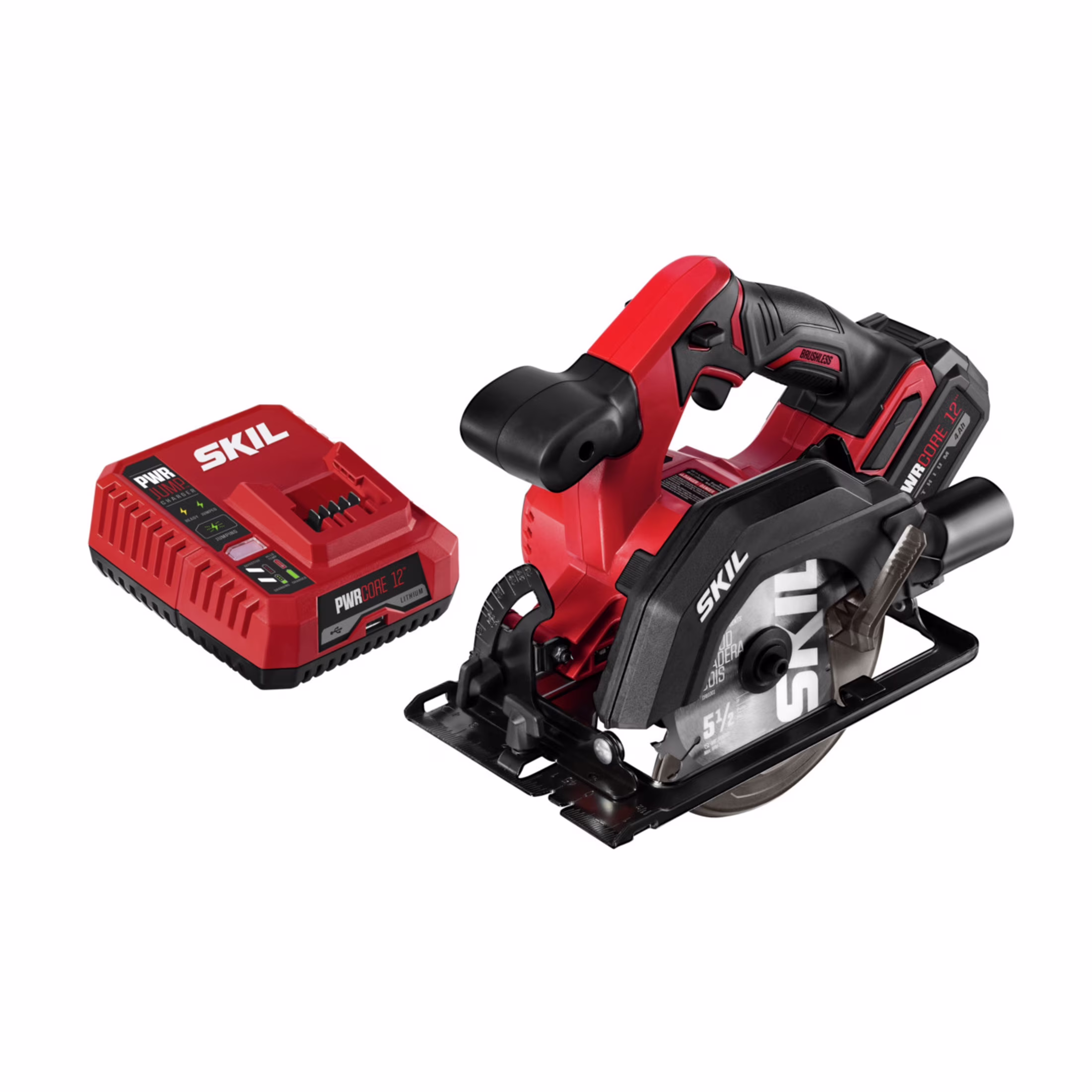 SKIL PWRCore 12? Brushless 12V 5-1/2 Circular Saw Kit with 4.0 Ah Lithium Battery and PWRJump? Charger