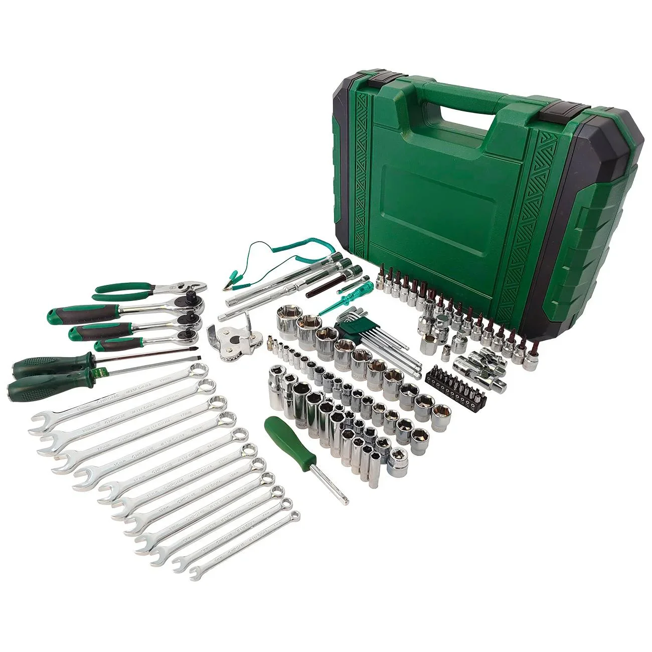 Dawot 124PC Mechanics Tool Set, Auto Repair Hand Tool Set, 1/2 1/4 & 3/8 Drive Socket Tool Set - Including Ratchet Set Metric Sockets Wrenches Sets for Auto Repair Machine Repair