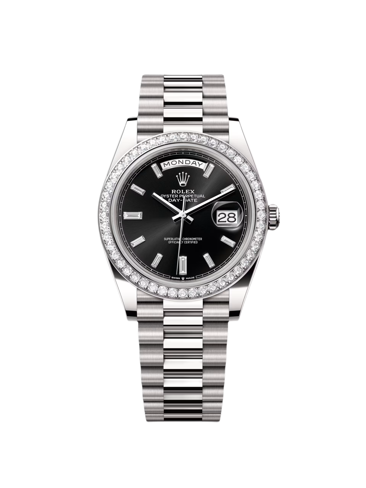 [Super Clone]RLX  Day-Date 40mm 228349RBR-0003 Bright Black Dial President Bracelet