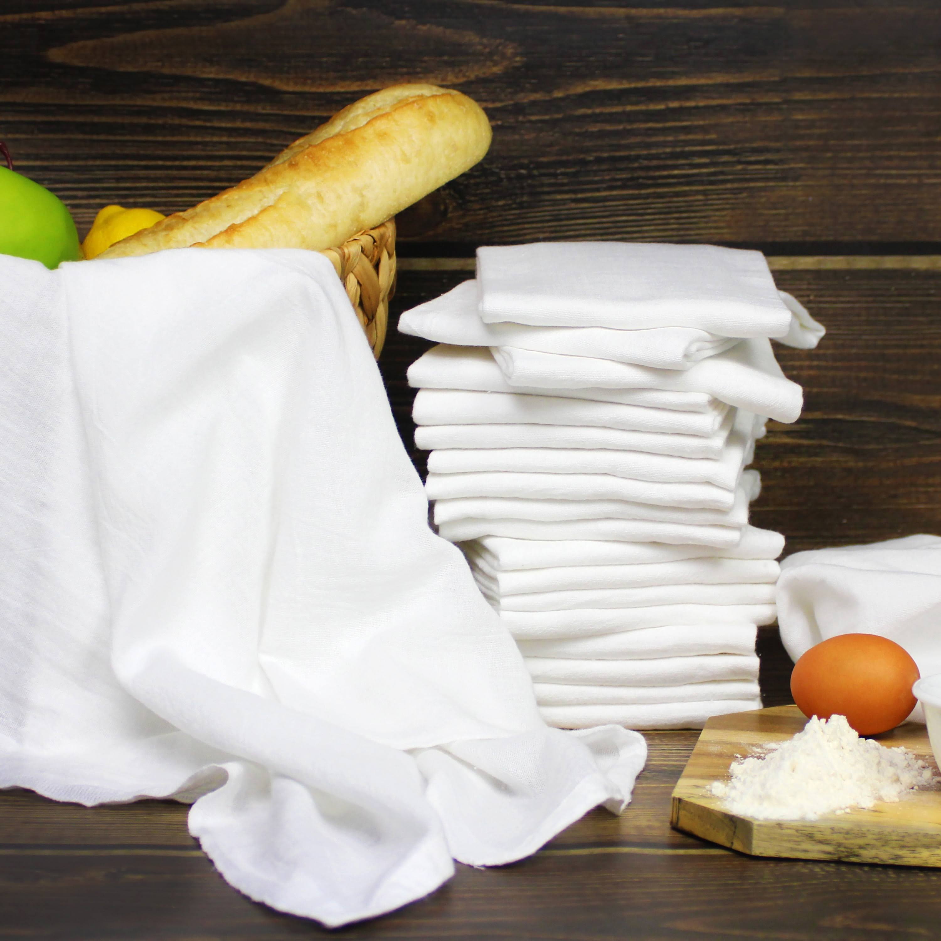 Mainstays 20 Pack, Flour Sack Kitchen Towel Set, White, Size: 28 x 29
