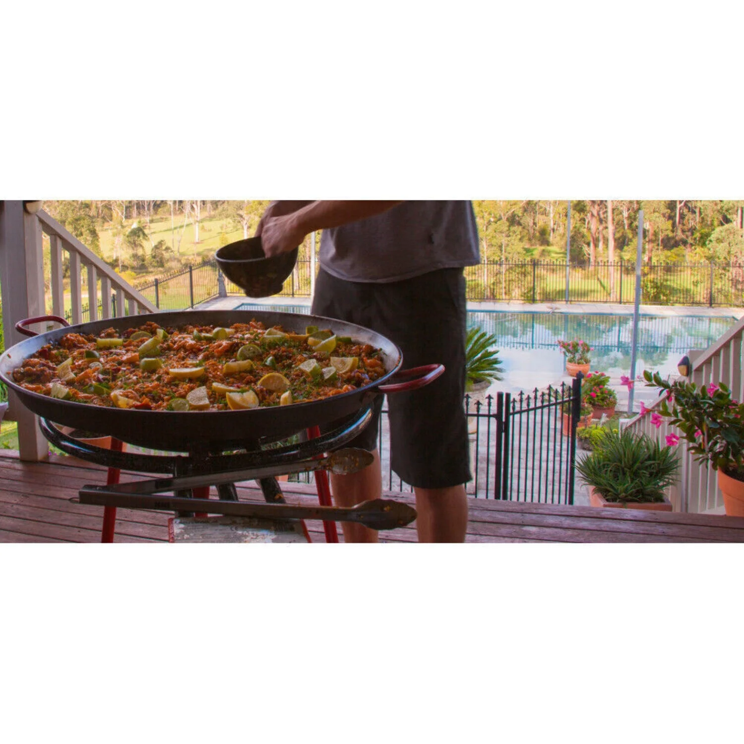 Tabarca Paella Pan Set with Burner, Outdoor Pan and Reinforced Legs(14 Servings) - Image 5