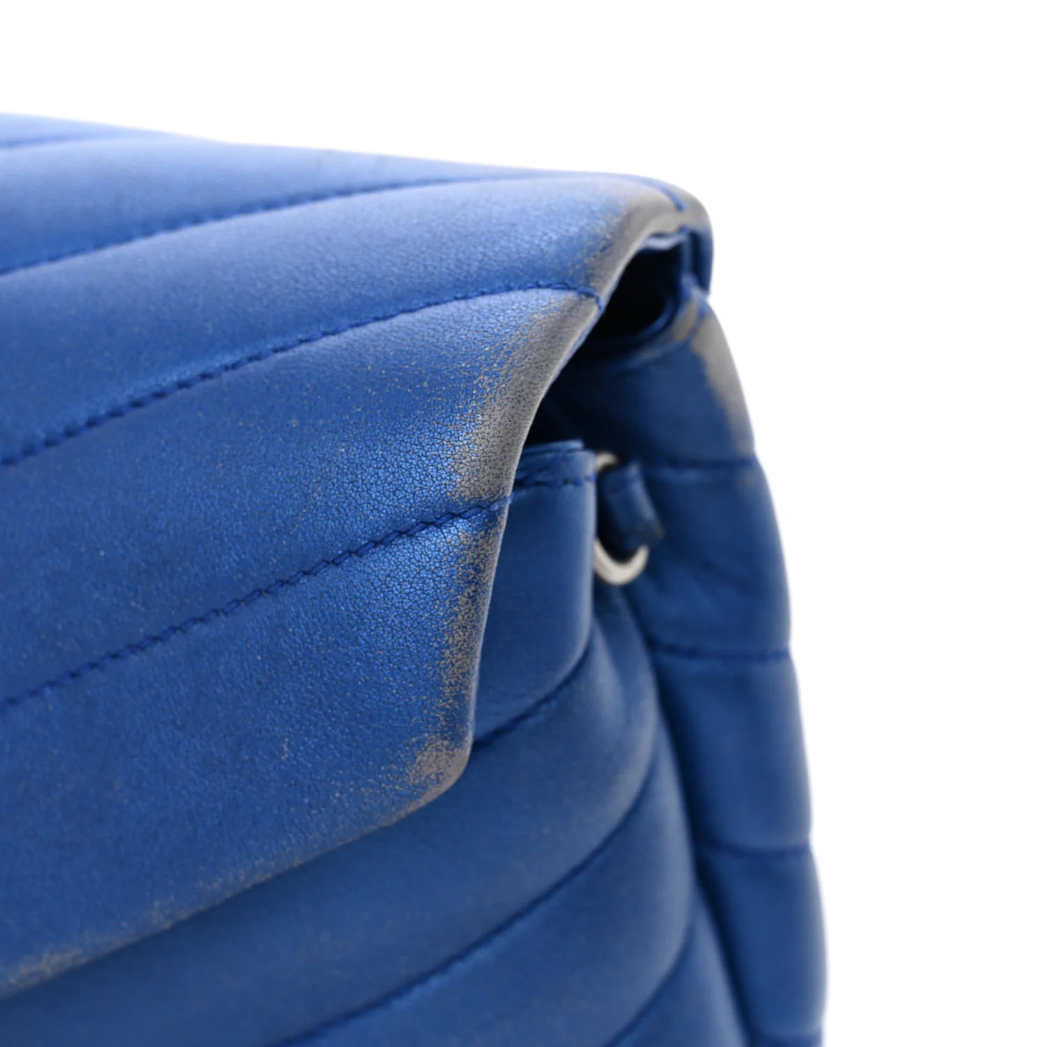 Metallic Calfskin Y Quilted Monogram Toy Loulou Crossbody Bag Blue Royal