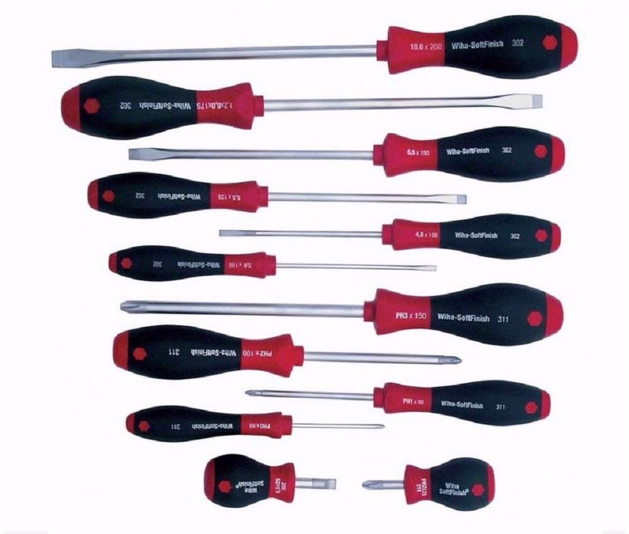 Wiha Softfinish 12Pc Screwdriver Set Slot/Ph 30297