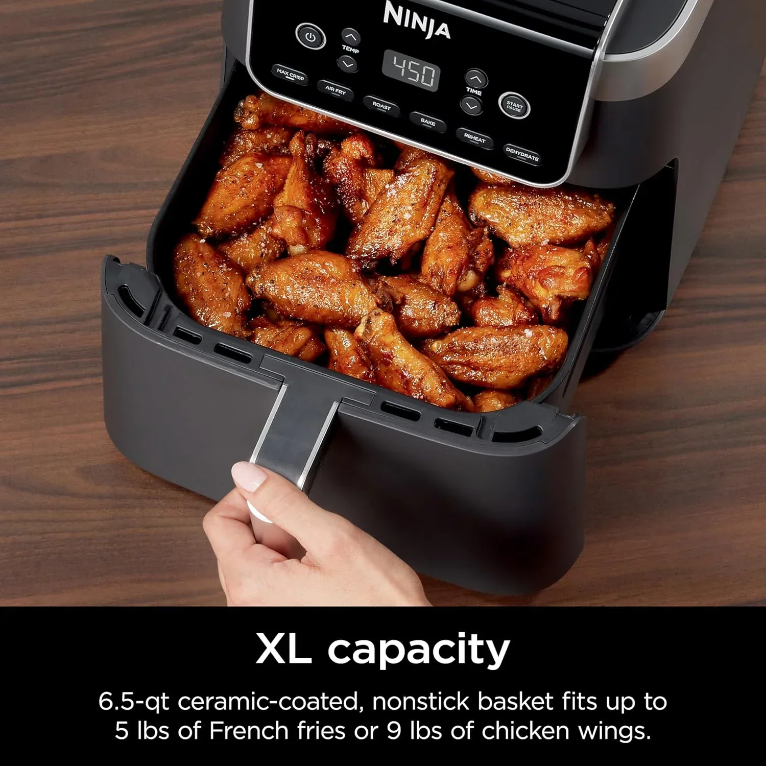 Friteuse à air Ninja Air Fryer Pro 5 pintes 4 en 1 qui permet de frire, cuire, réchauffer et déshydrater