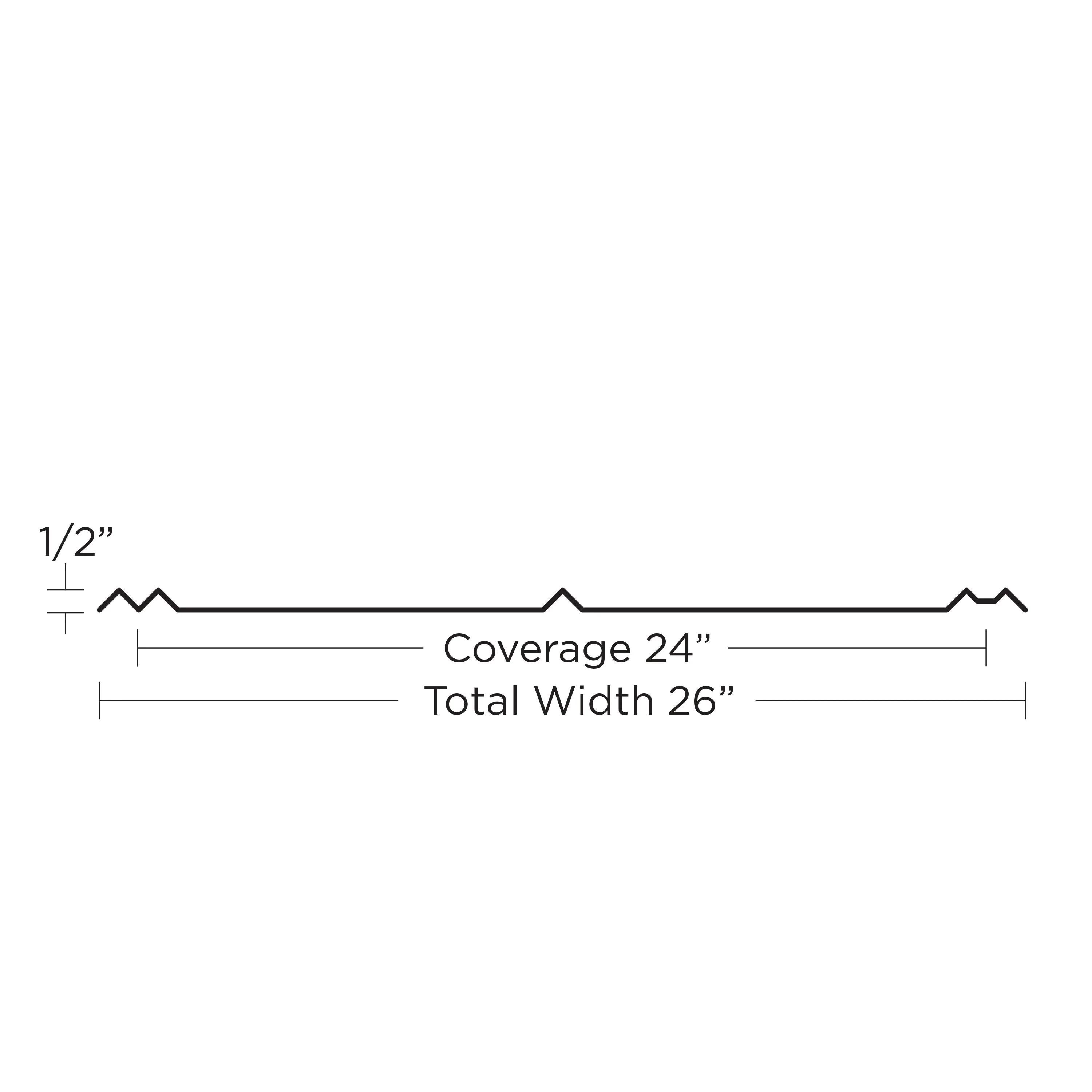 Galvanized Gutter Coil, 26 Gauge, 12 in. Wide, Victorian Grey/White (GGC612VGWH)