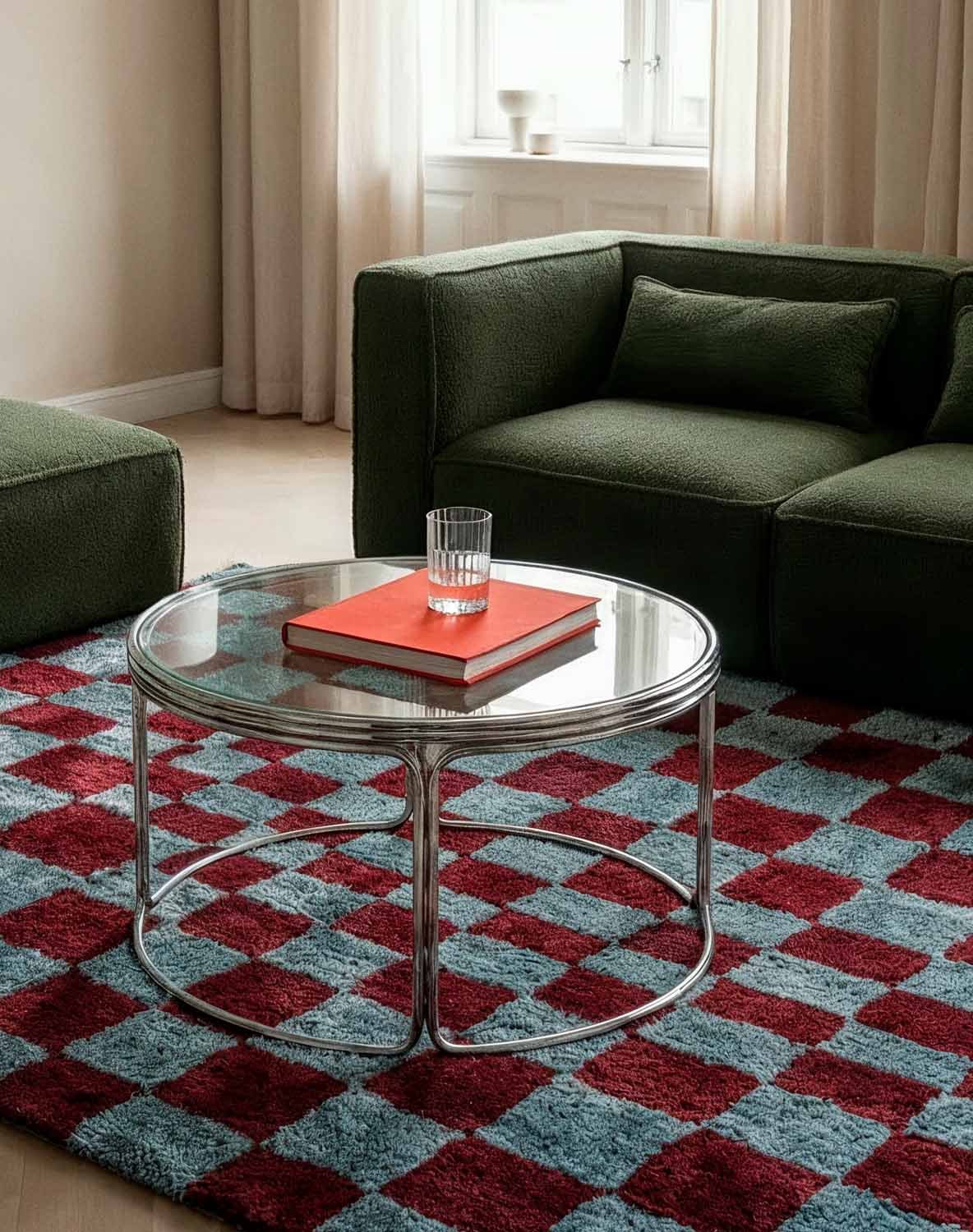 Massia - Mesa de Centro Redonda de Metal y Cristal Templado (Ø80 cm) Massia