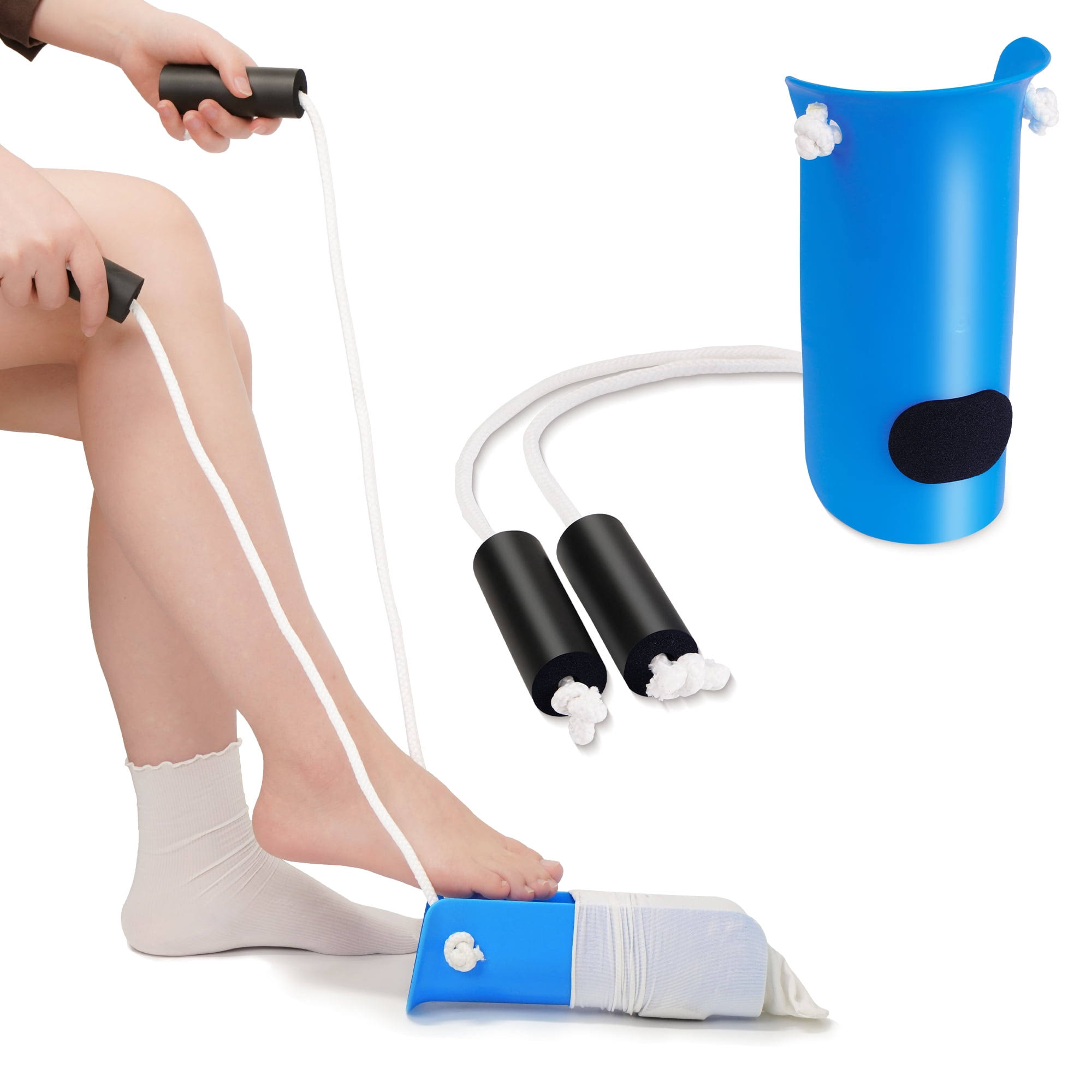 Kekoy Easy on and Off Sock Aid, Pulling Assist Device - Sock Helper Aide Tool with Foam Handles - Sock Assist Device for Elderly, Senior, Pregnant,