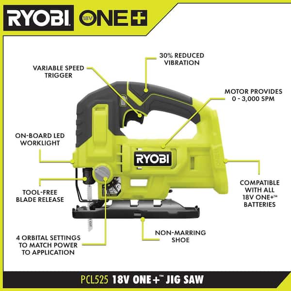 ONE+ 18V Cordless 2-Tool Combo Kit with 5 1/2 in. Circular Saw and Jig Saw (Tools Only) - Image 3