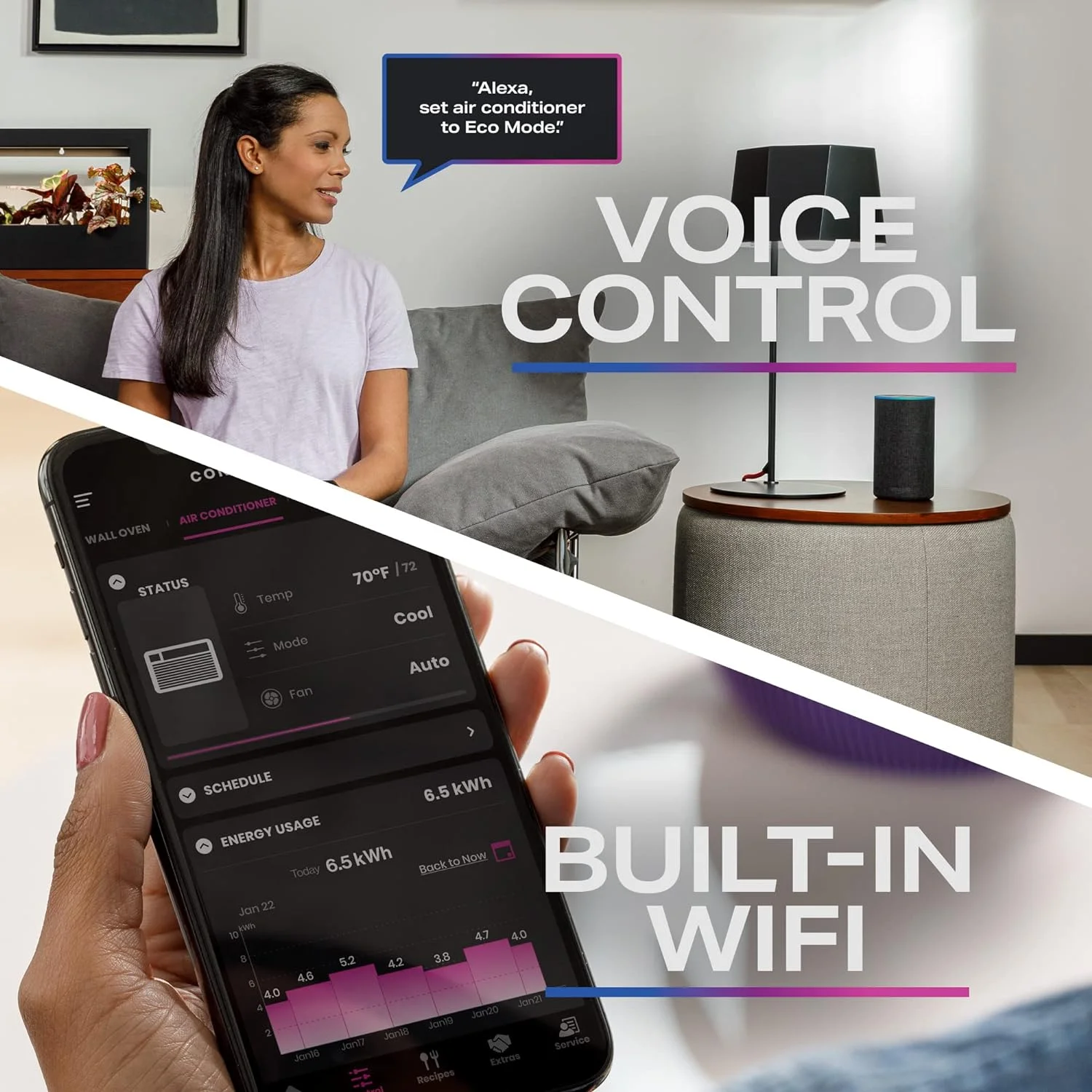 GE 12, 000 BTU 110V Smart Window - Mounted Air Conditioner with Wi - Fi