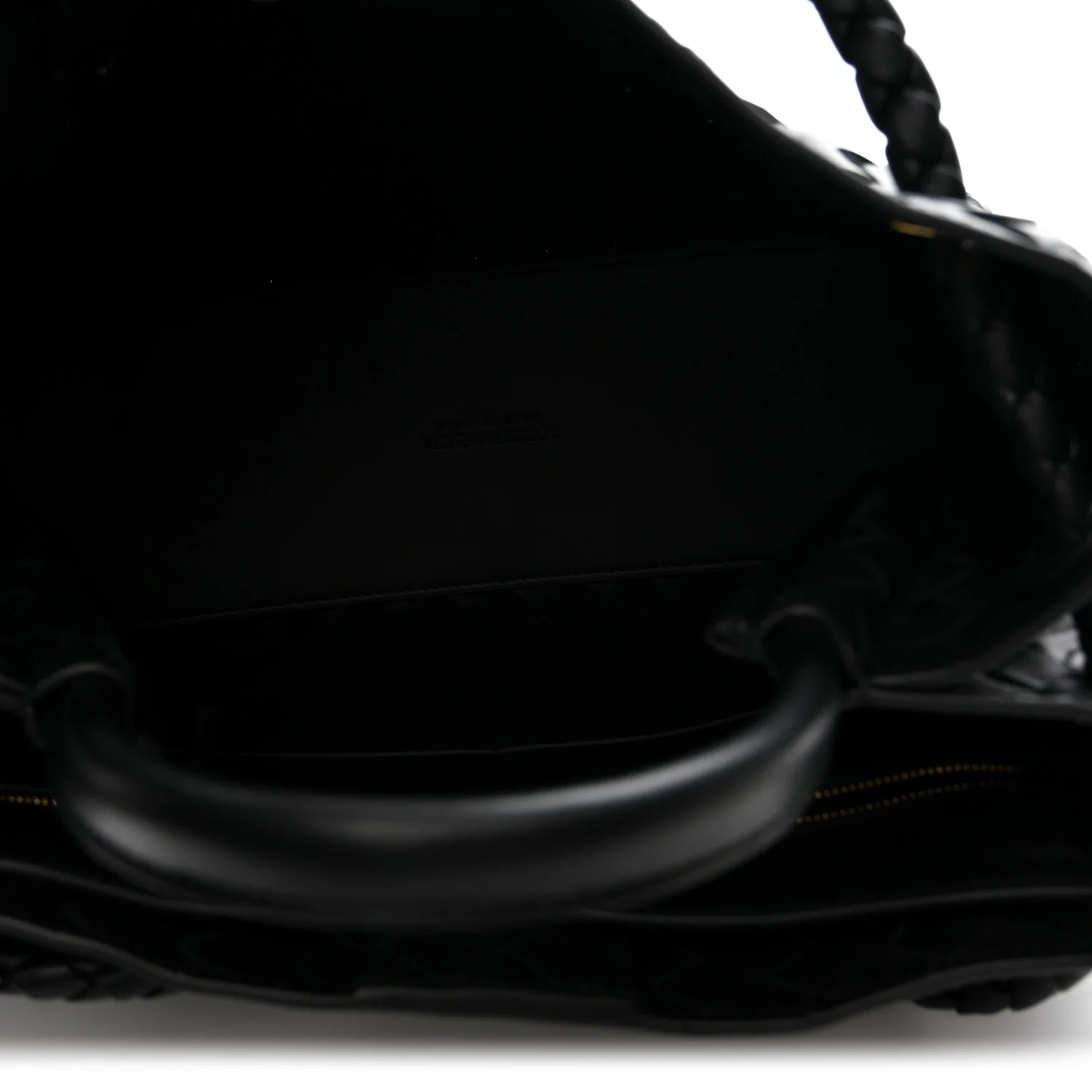 Nappa Intrecciato Medium Andiamo Shoulder Bag Black