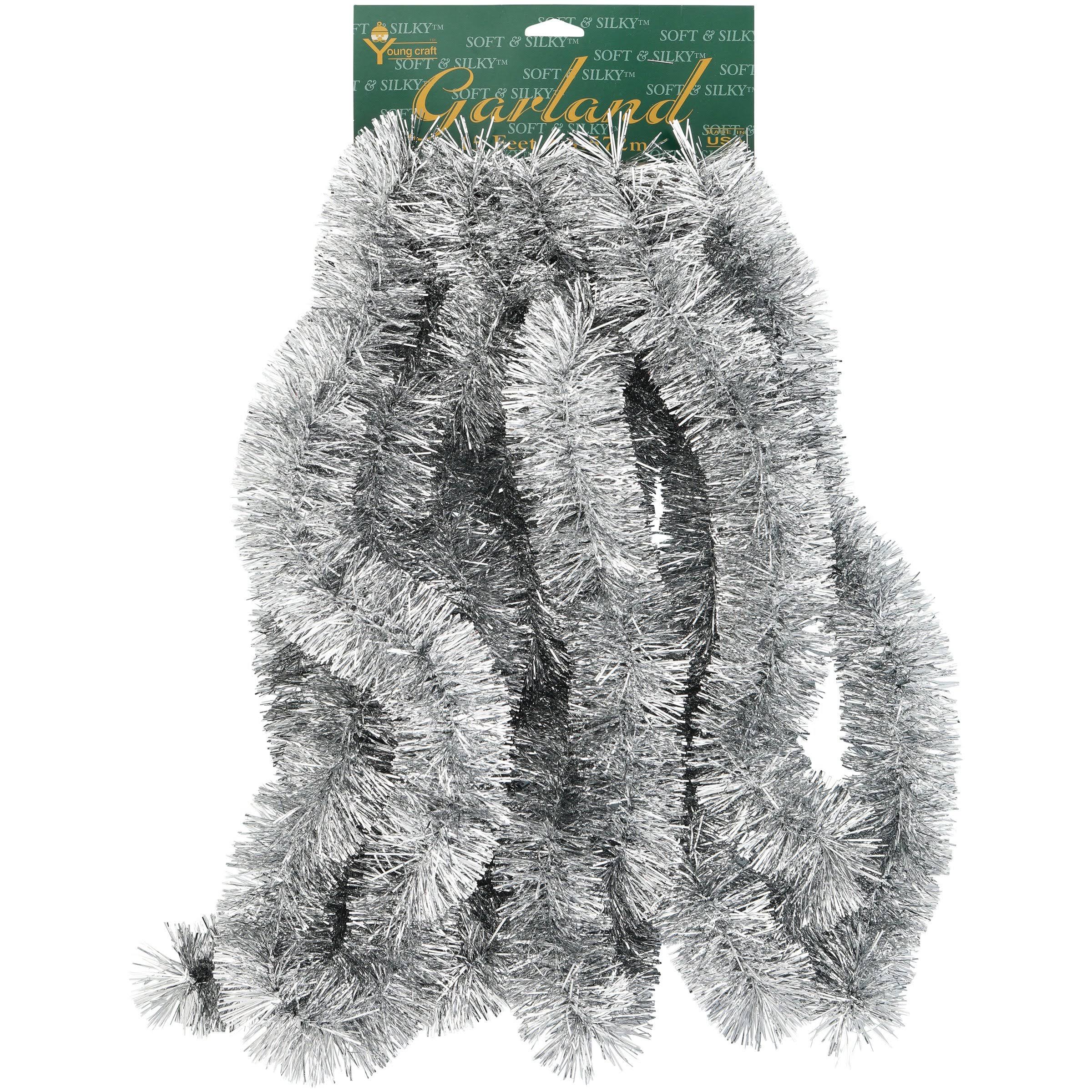 Wondershop Christmas Silver Tinsel Garland