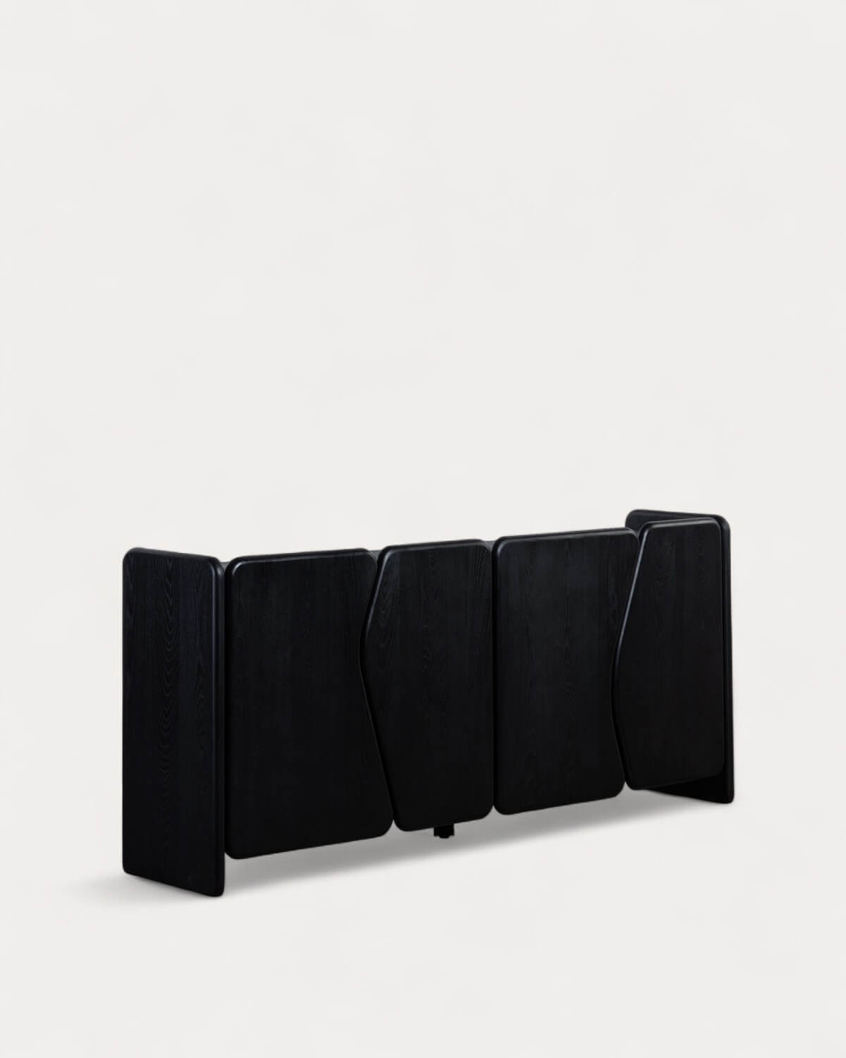 Kuroen - Aparador Bajo 4 Puertas de Madera de Pino y Madera de Olmo Kuroen