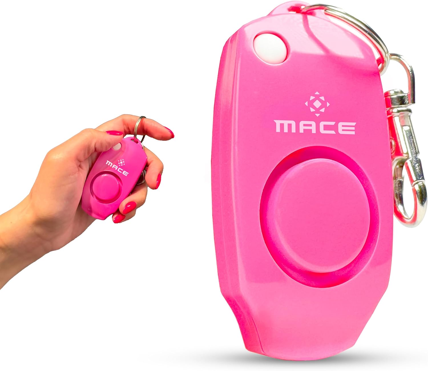 Mace Personal Safety Alarm - Loud 130db Siren, Built in Emergency Whistle, Easy On/Off Push Button Activation, Batteries Included, Personal Alarm for Women & Men - Neon Pink