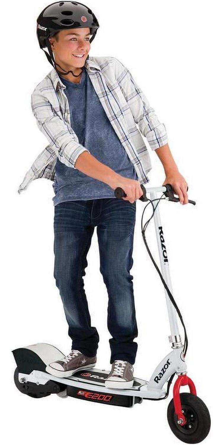 E200 Electric Scooter White/red. 200-Watt Motor. up to 12 mph. for Teen Ages 13+ - Image 7
