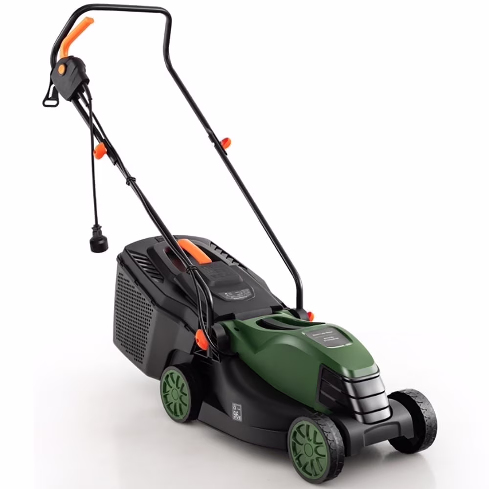 Topcobe 10 AMP 13 inch Electric Corded Lawn Mower with Collection Box, Adjustable Cutting Height, Corded Push Lawn Mowers for Garden Yard, Green