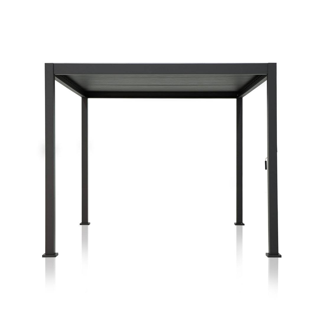 111S Metal Louvered Pergola with Adjustable Roof Mirador Color: Black, Finish: Black, Size: 10 ft W x 13 ft D