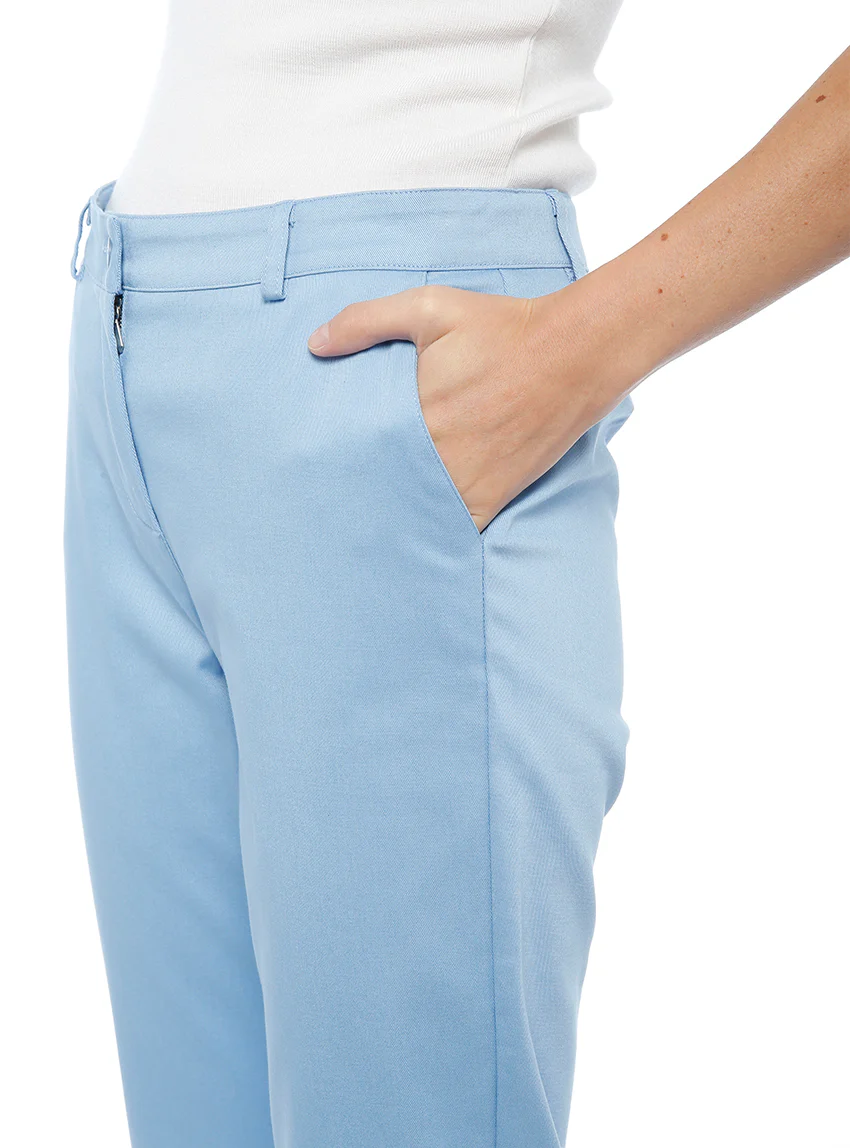 Pantalon chino femme en coton bleu