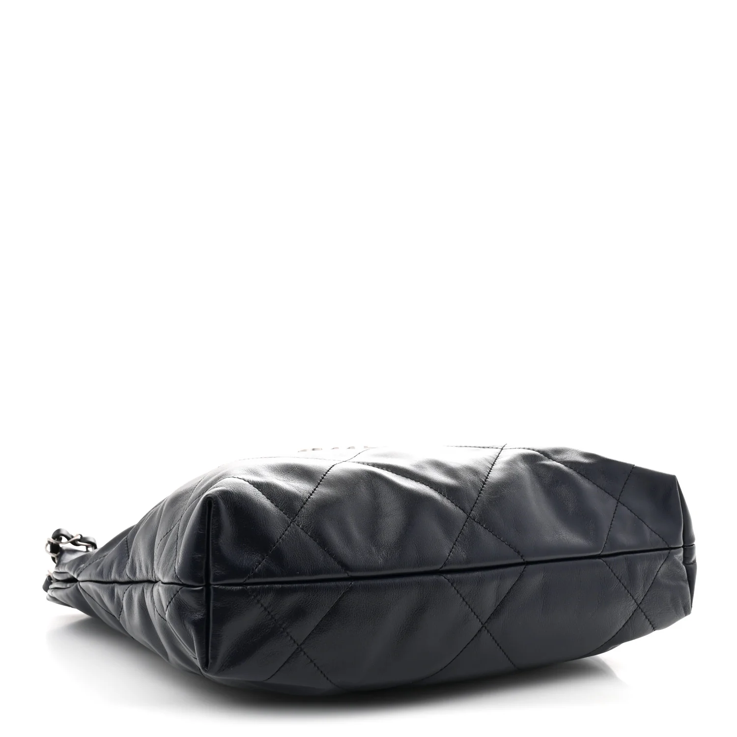 Shiny Calfskin Quilted Small Chanel 22 Navy