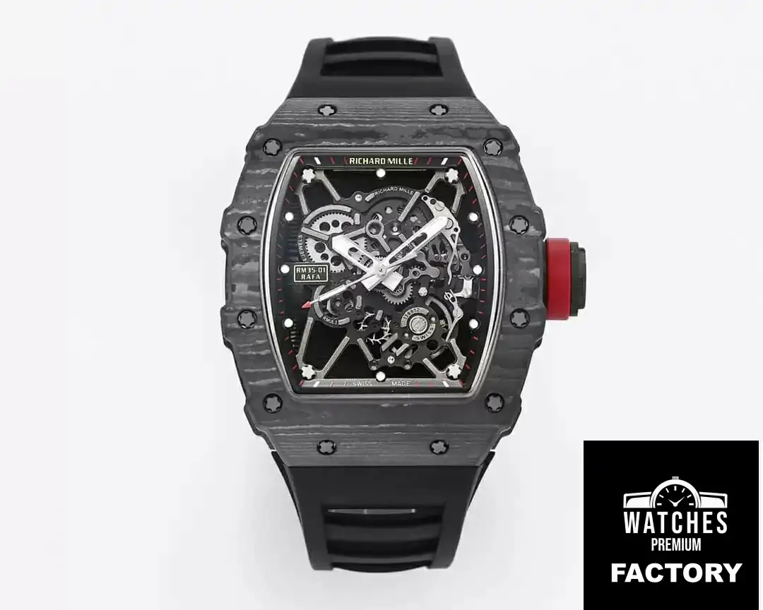 Richard Mille RM35-01 BBR Factory Skeleton Dial Black Strap