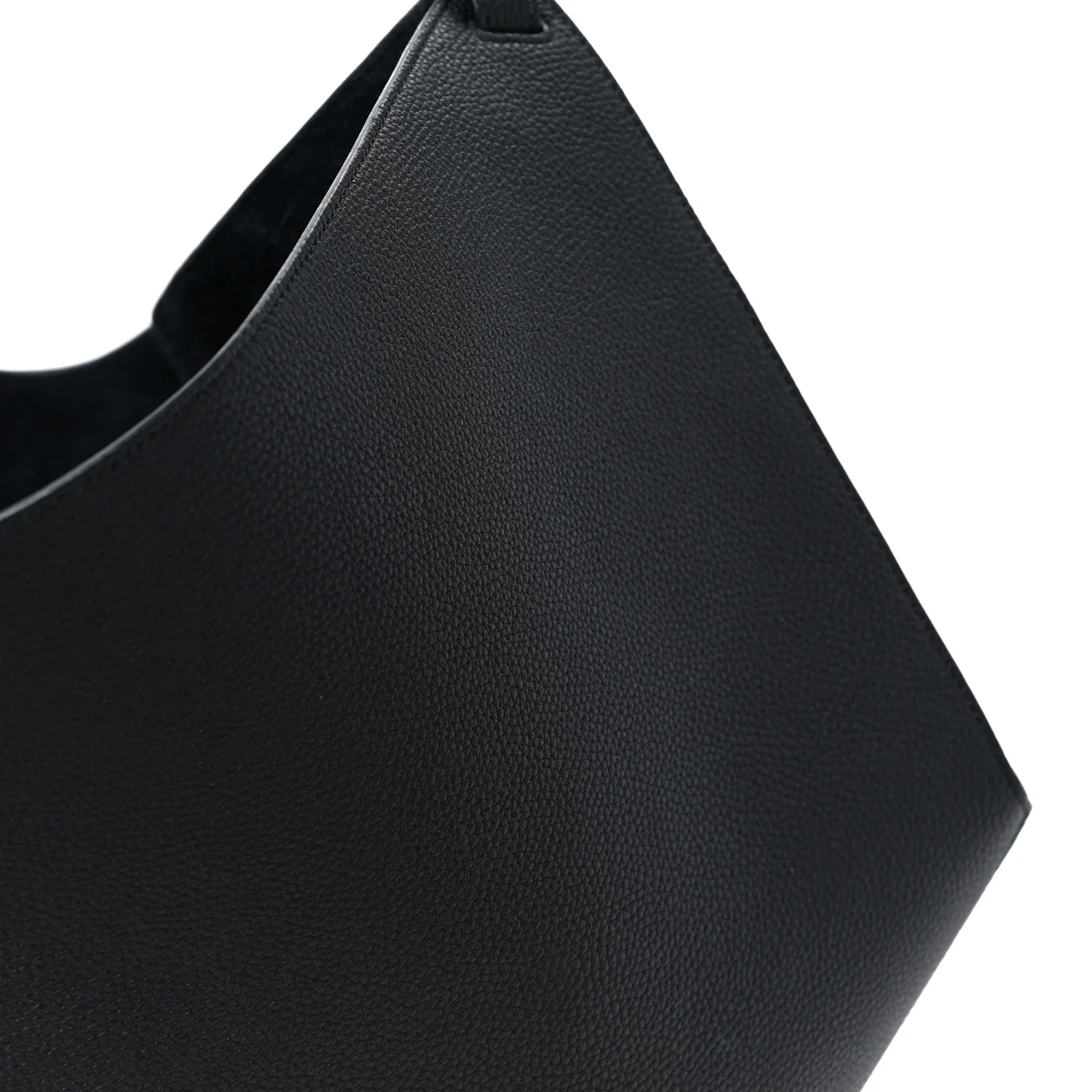 Pebbled Sport Calfskin Medium Lotus Tote Black
