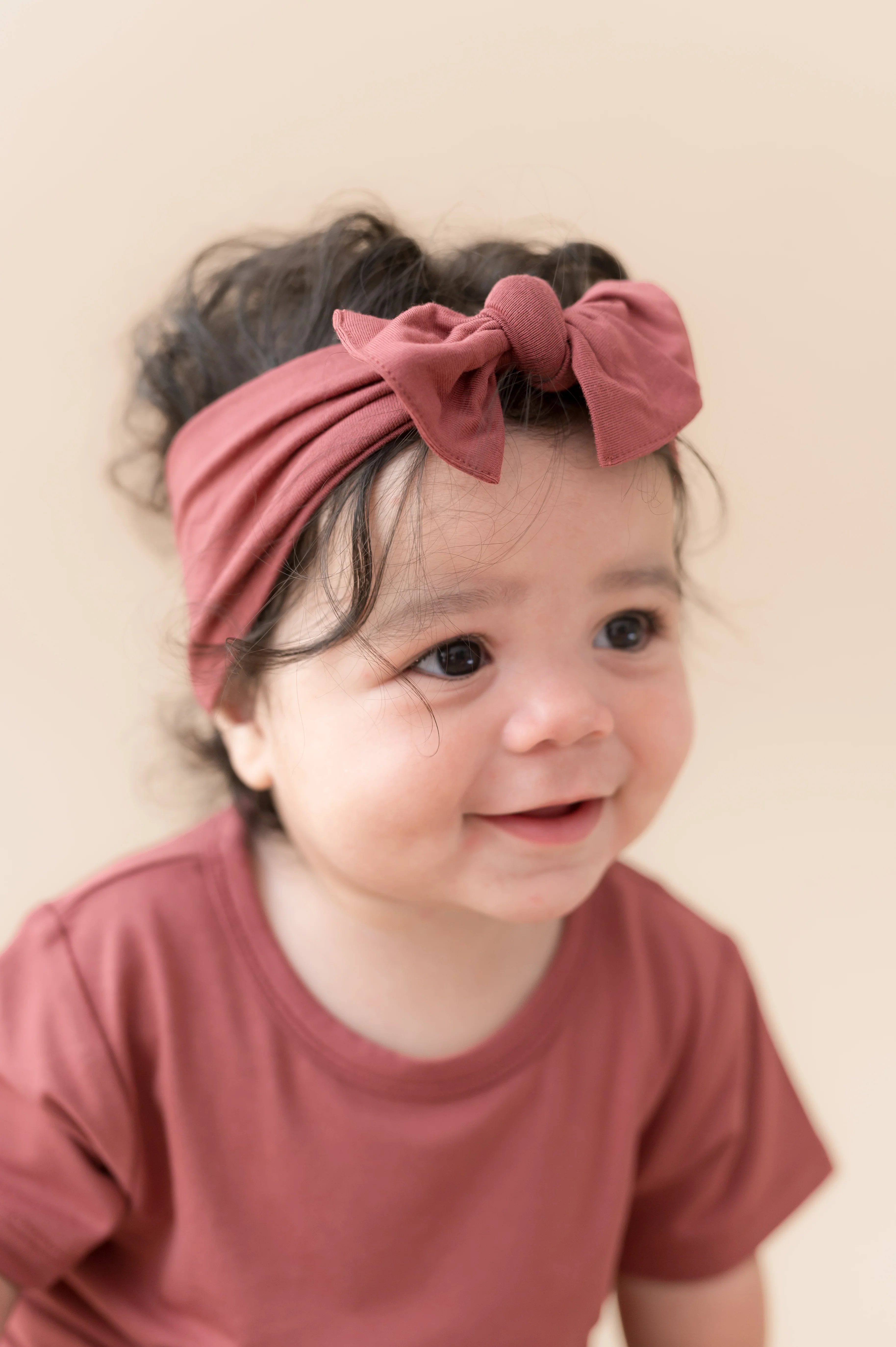 Knotted Bow Headband in Ember