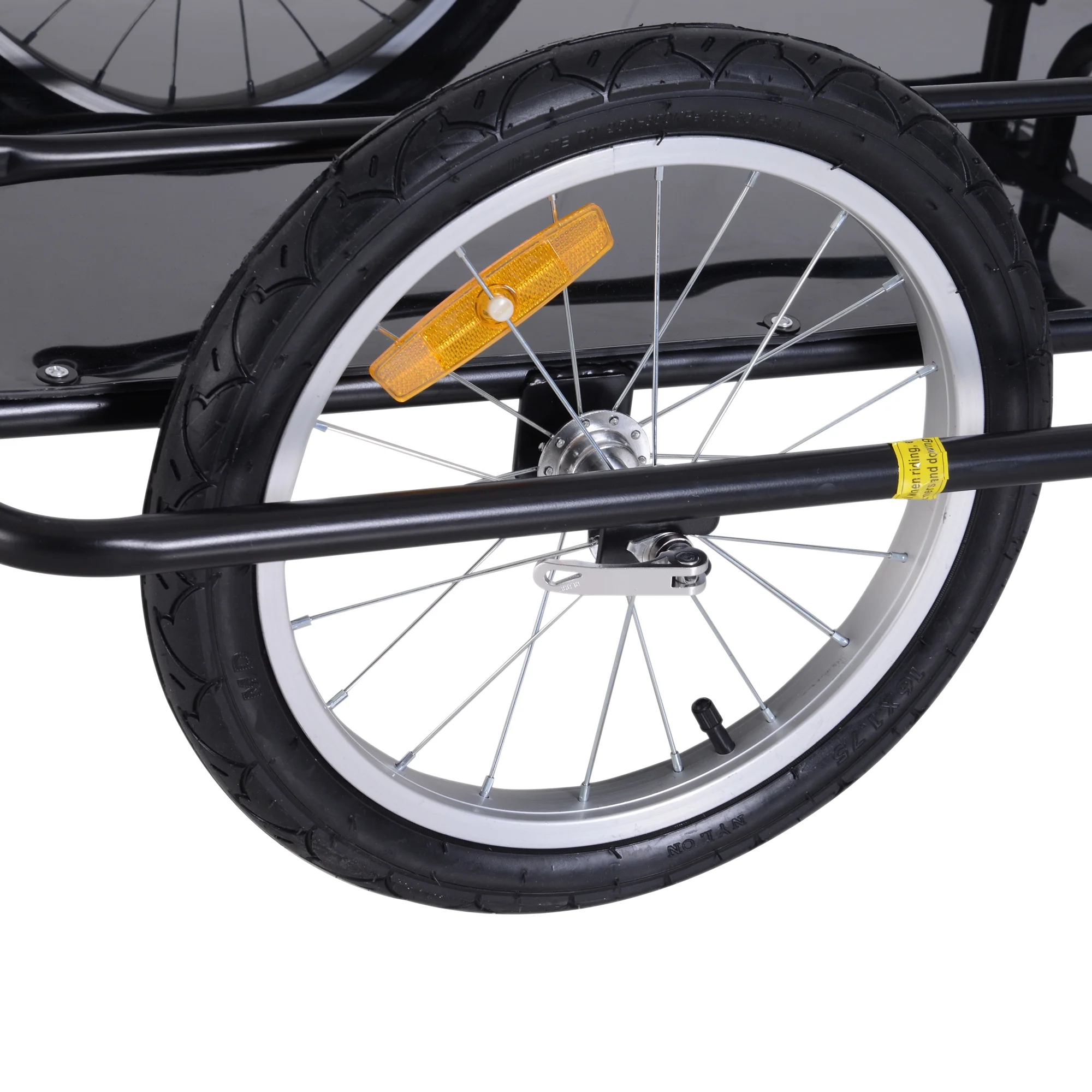 Aosom Foldable Bike Cargo Trailer Cart with Hitch, 88 lb. Capacity, Black