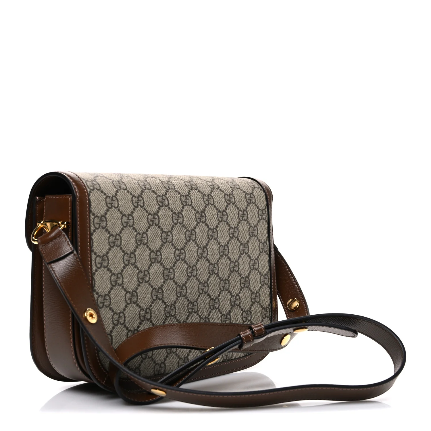 GG Supreme Monogram Horsebit 1955 Shoulder Bag Beige Brown Sugar