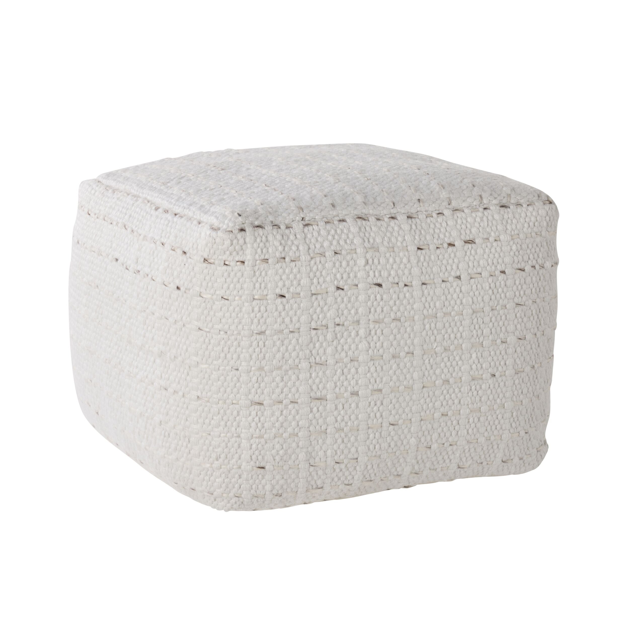 Coogee Slub Woven Square Pouf