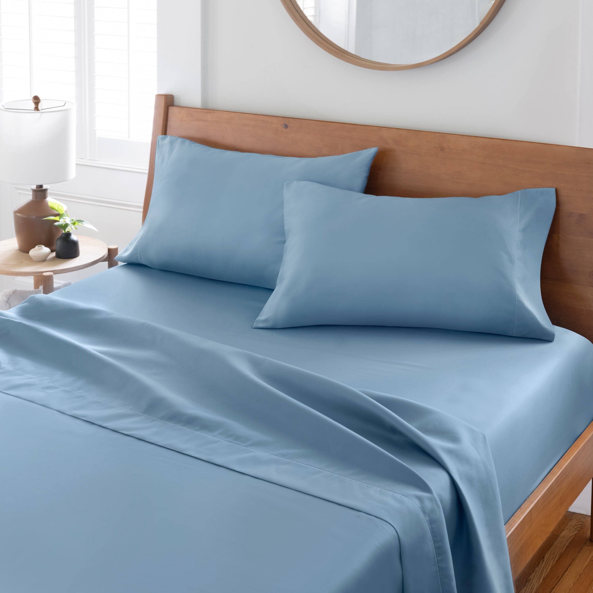 Better Homes & Gardens 400 Thread Count Hygro Cotton Bed Sheet Set, Full, Blue Moonlight