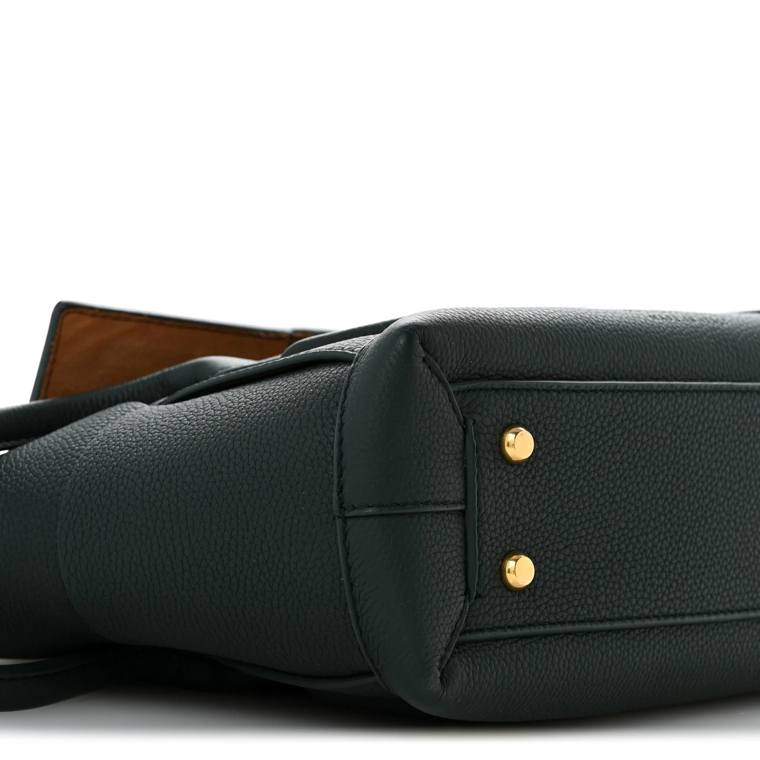Grained Calfskin Maxi Intrecciato Small Arco Pine Green