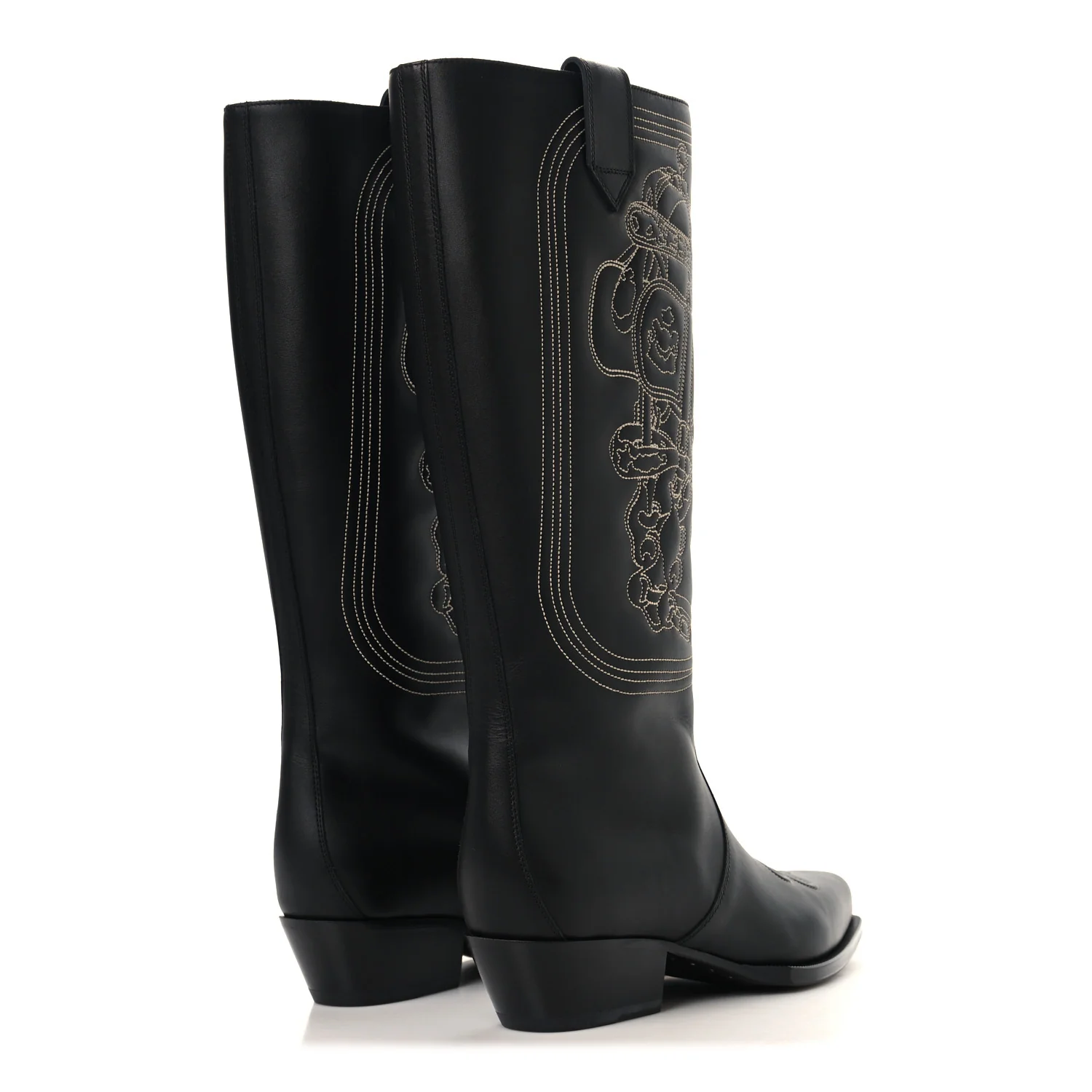 Calfskin Folk 35 Boots 38.5 Black