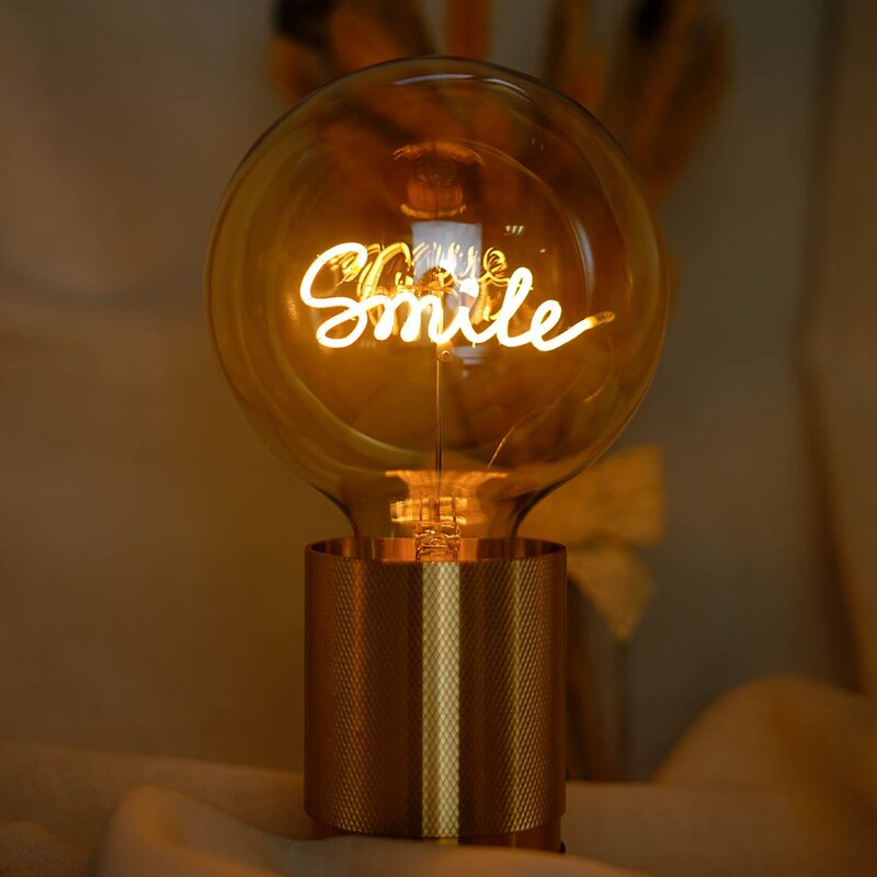 MITB lyspære LED 17 cm Smile ravfarget