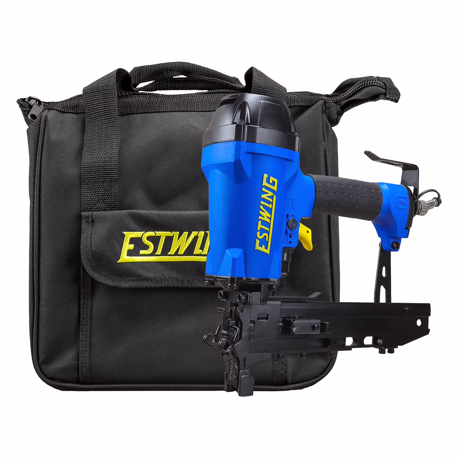 Estwing EFS105 Pneumatic 10.5-Gauge 1-9/16 Fencing Stapler with Adjustable Metal Belt Hook, 1/4 NPT Industrial Swivel Fitting, and Bag