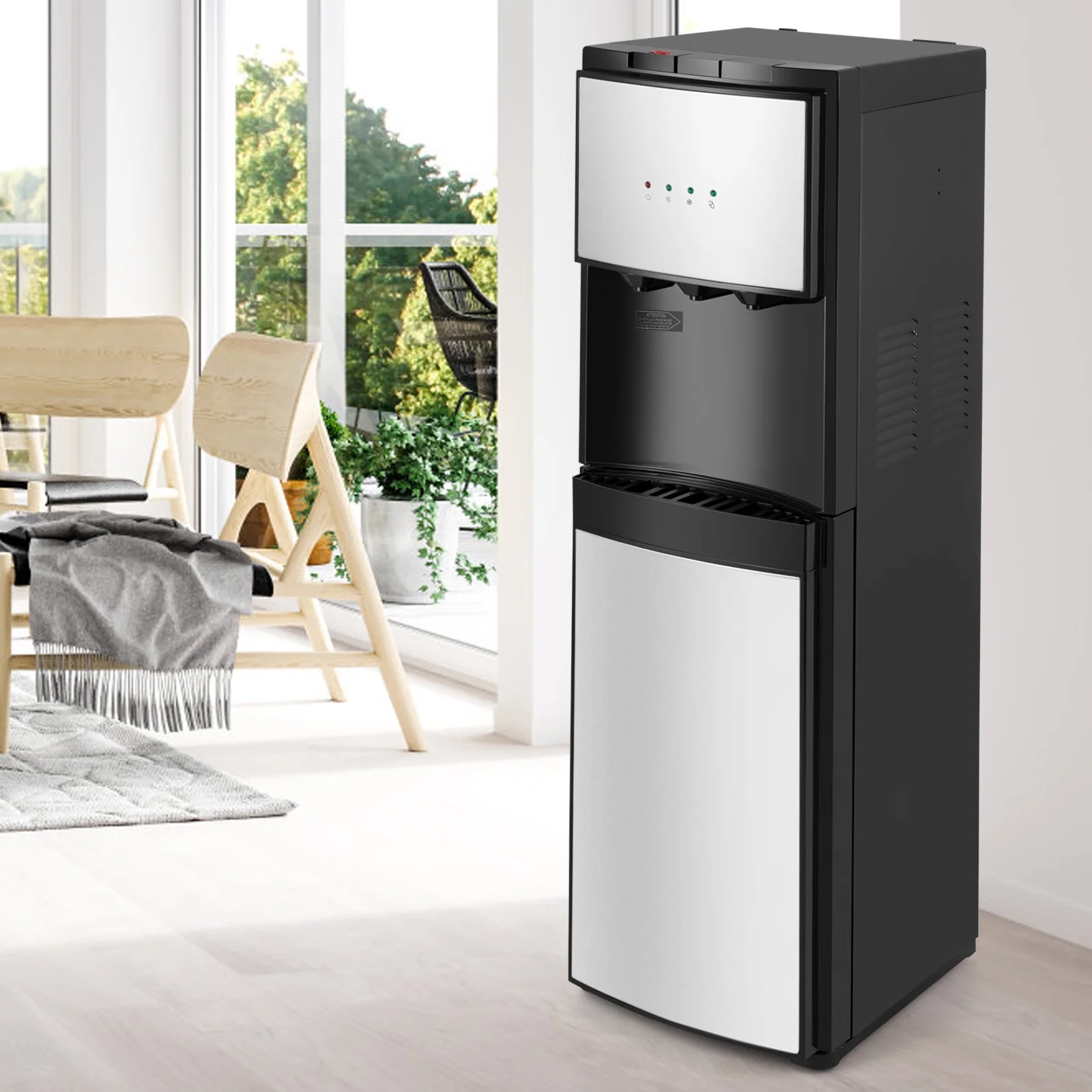 5 Gallon Bottom Loading Water Cooler Dispenser Hot/Cold/Room 3 - Temperature Compressor Cooling with Child Safety Lock