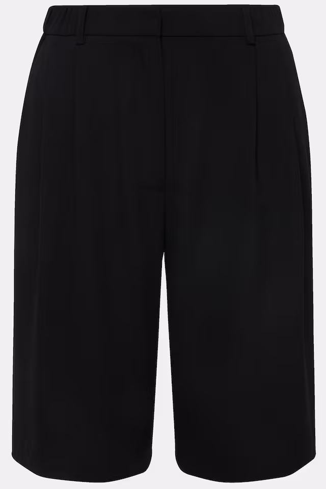 Wide Leg Pleated Bermuda Shorts