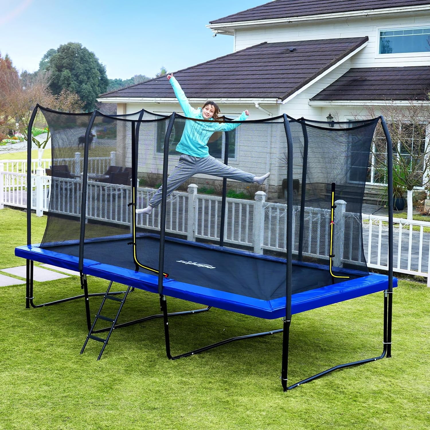 1500LBS Capacity Rectangle Trampoline 9X15FT 8X14FT Outdoor Square Gymnastics Trampolines for Kids Adults Long Tumbling Trampoline(8' x 14') - Image 6