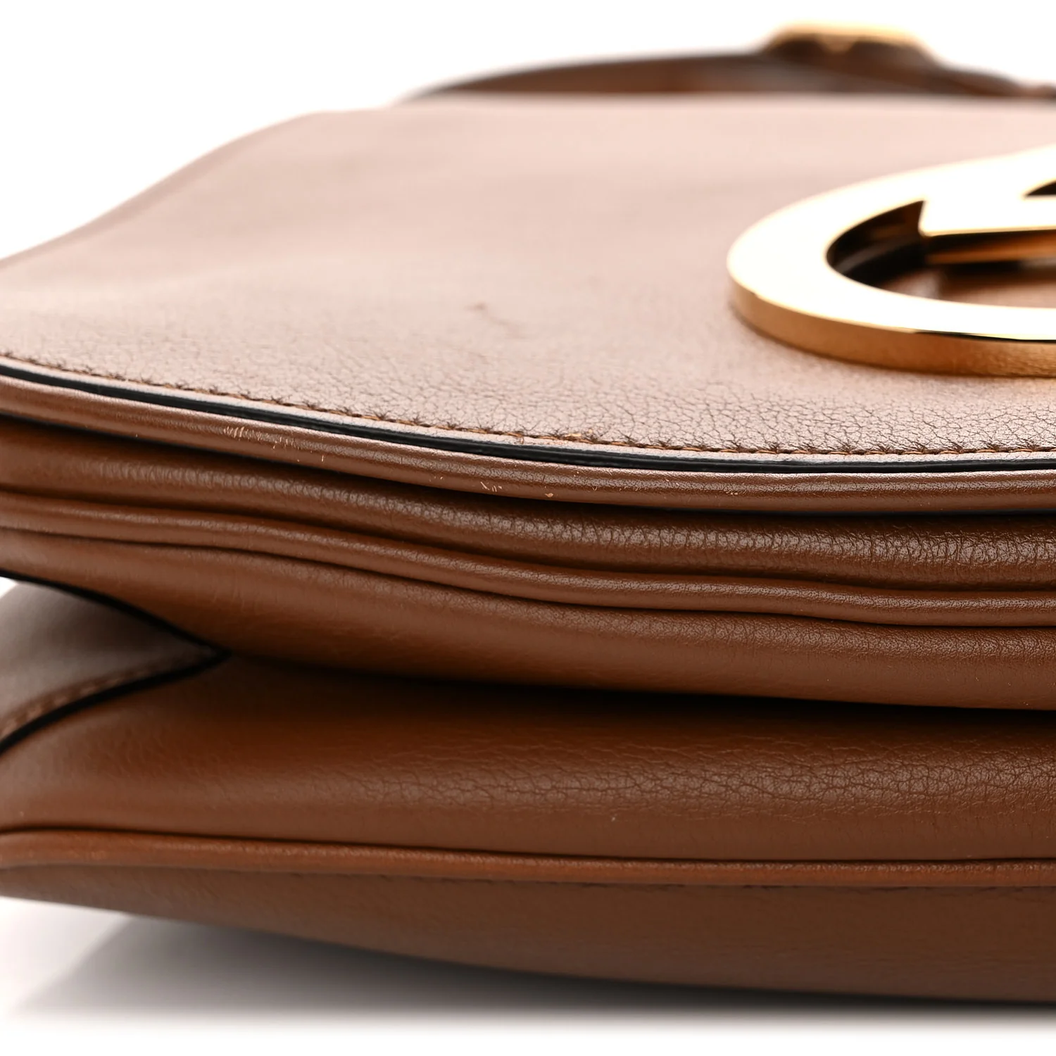 Roxy Calfskin Web Medium Blondie Shoulder Flap Bag Cuir