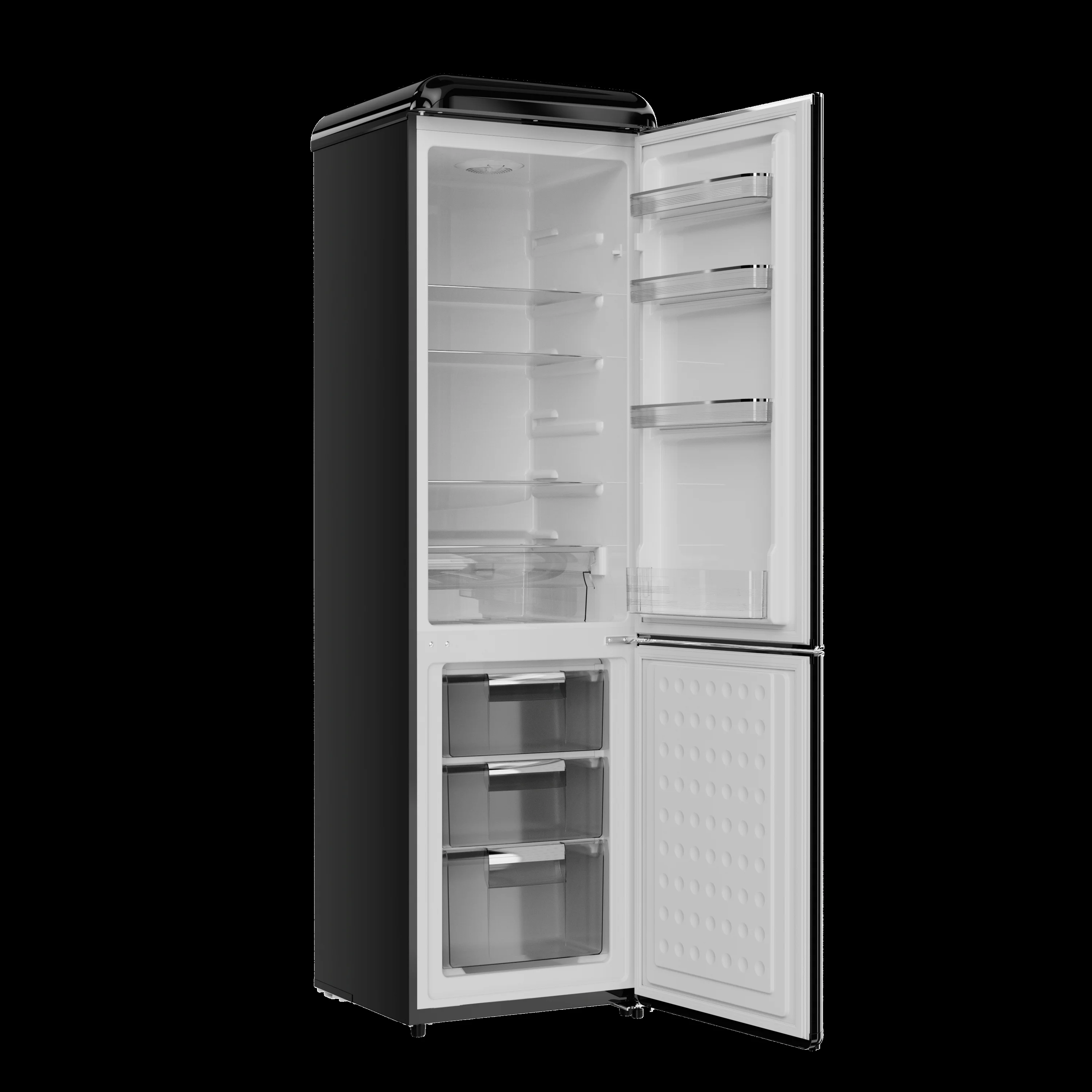 9.0 Cu. Ft. Bottom Mount Retro Refrigerator, Black(Black) - Image 5