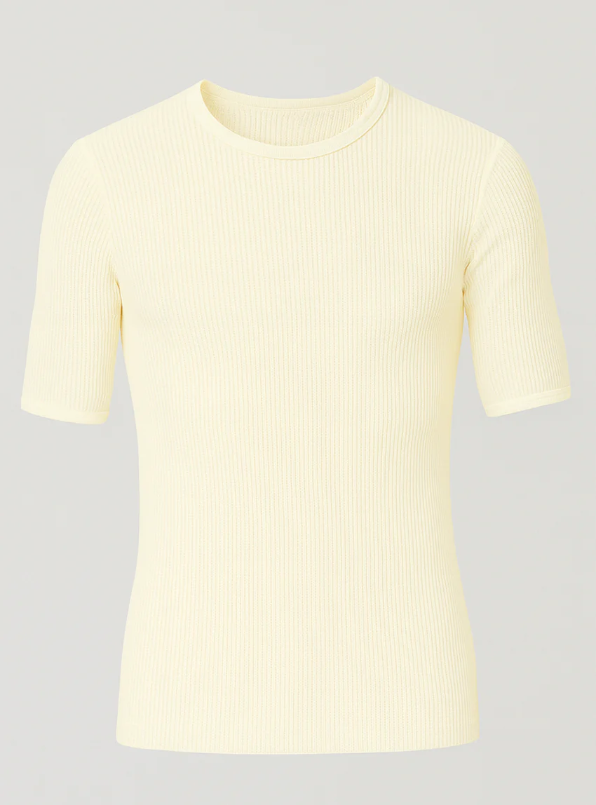 Tee-shirt thermique homme en laine blanc naturel