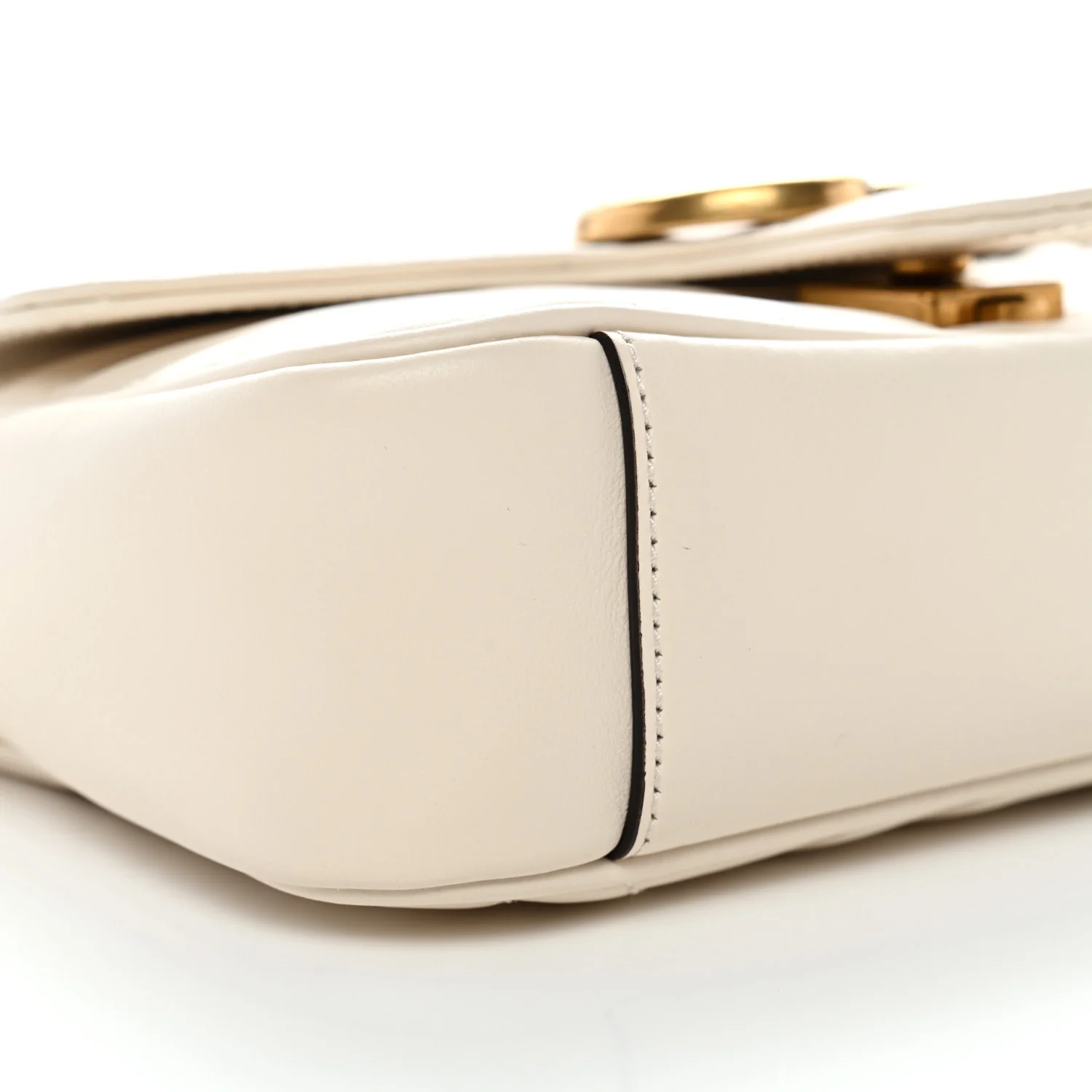 Calfskin Matelasse Mini GG Marmont Shoulder Bag White